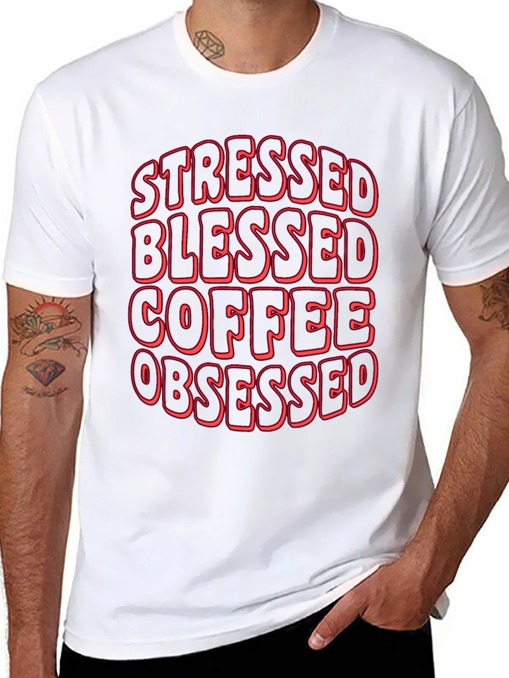 Stressed Blessed Coffee Obsessed T-Shirt