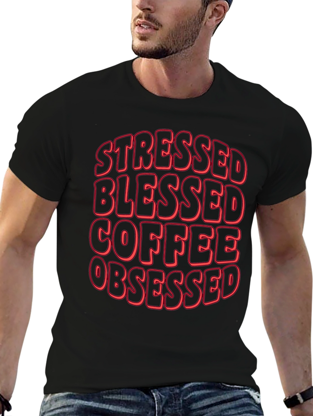Stressed Blessed Coffee Obsessed T-Shirt