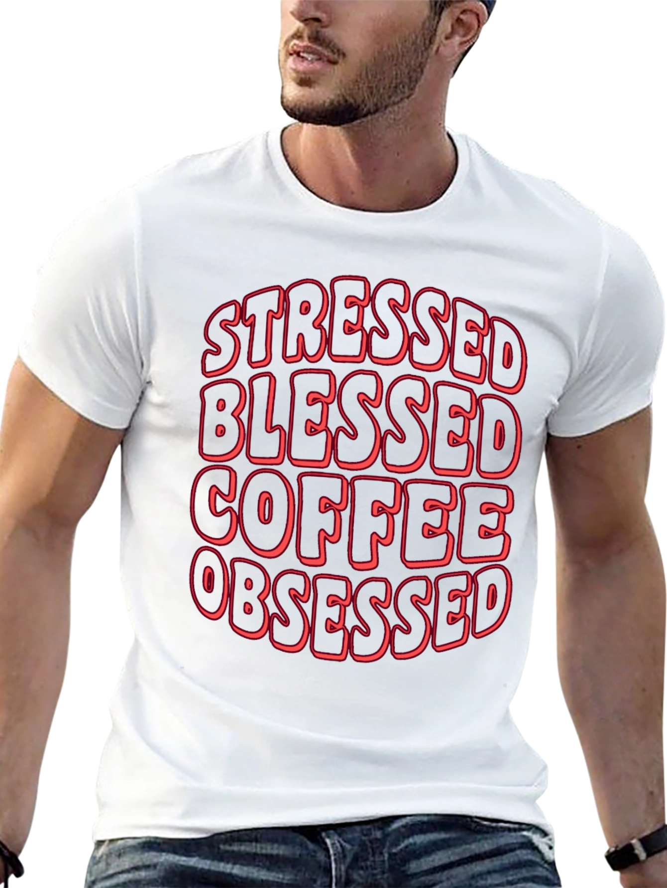 Stressed Blessed Coffee Obsessed T-Shirt