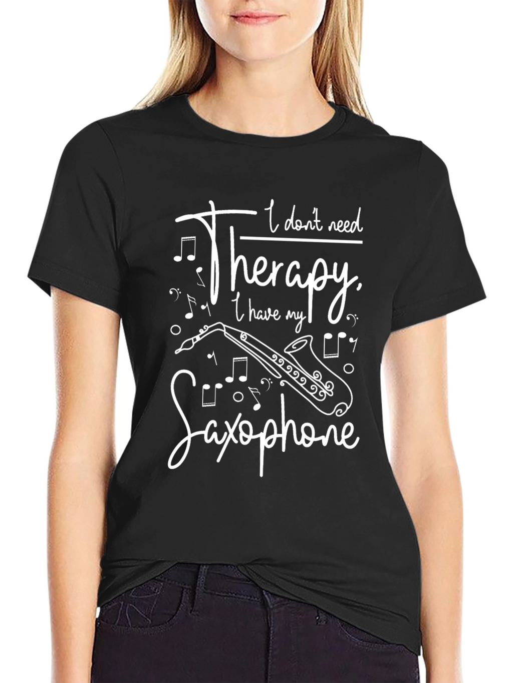 Saxophone Therapy Black T-Shirt