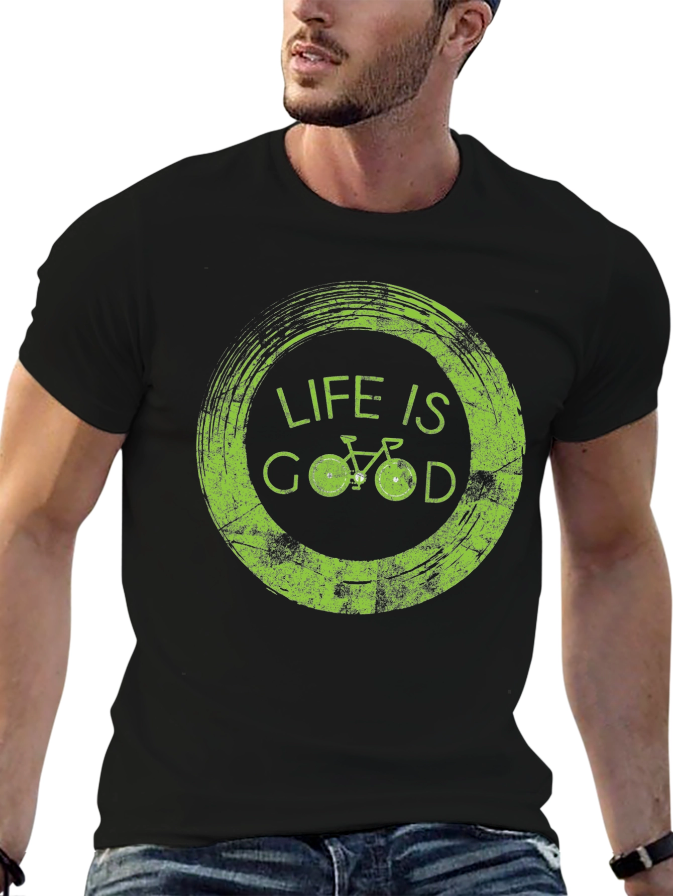 Life is Good Bicycle Graphic T-Shirt - Soft Cotton