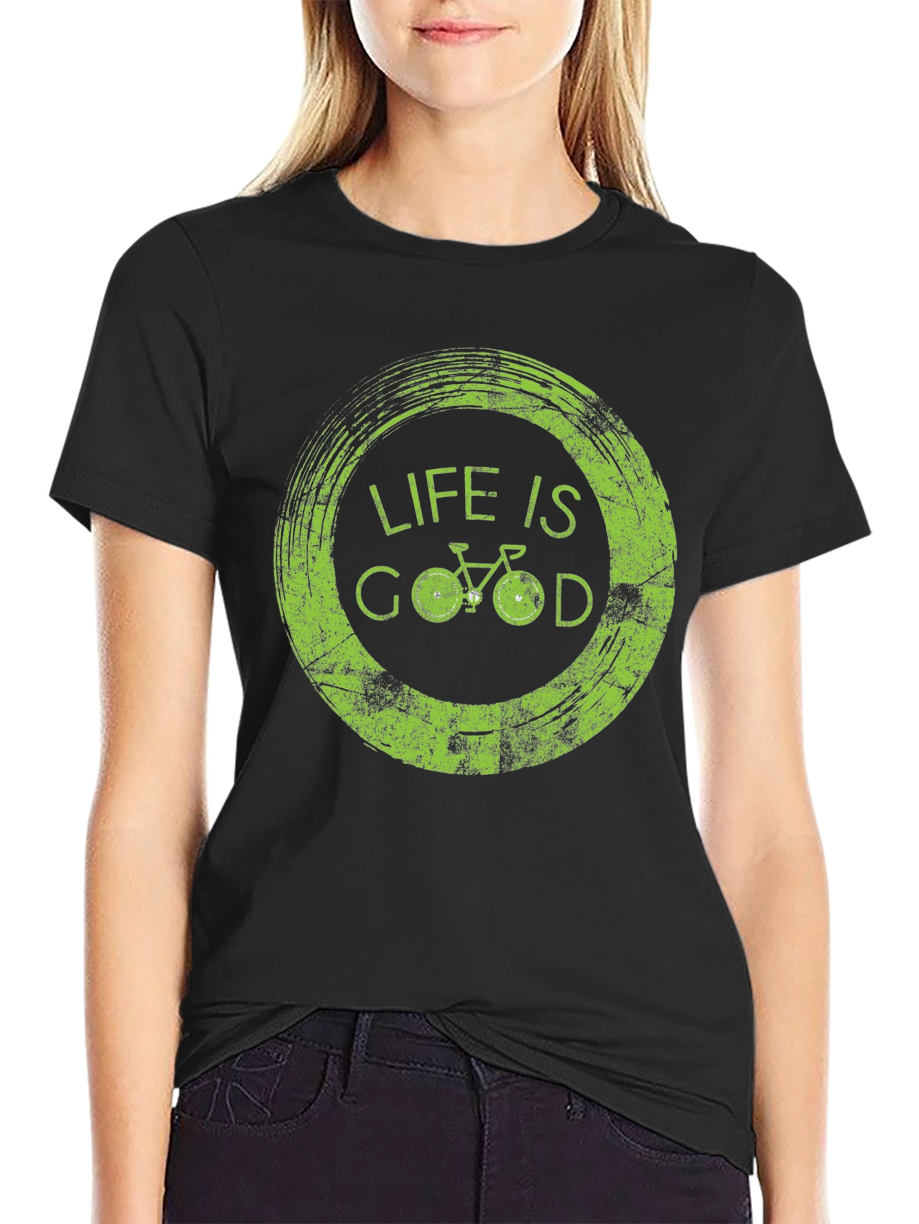 Life is Good Bicycle Graphic T-Shirt - Soft Cotton
