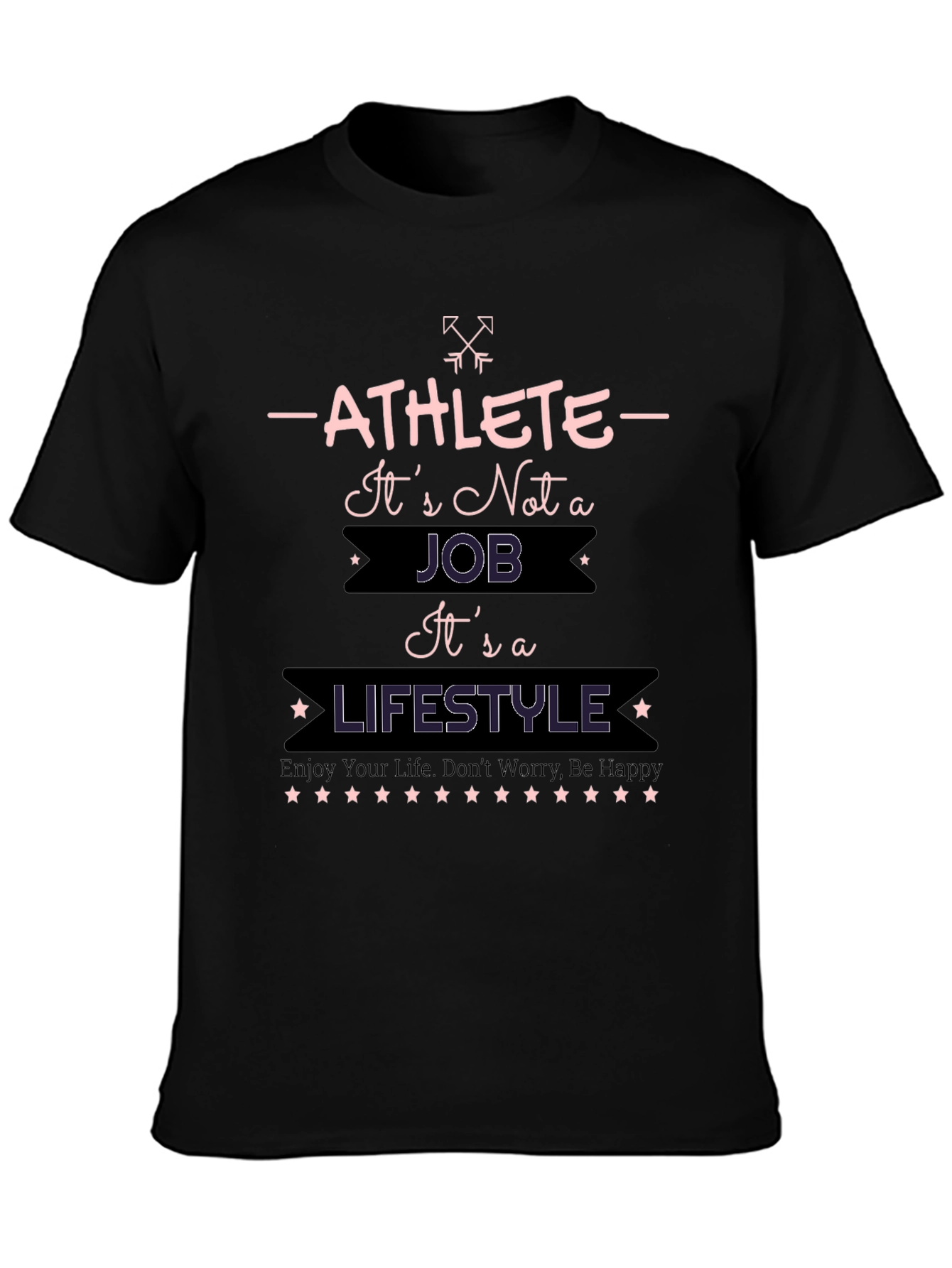 Athlete Lifestyle Graphic T-Shirt - Black