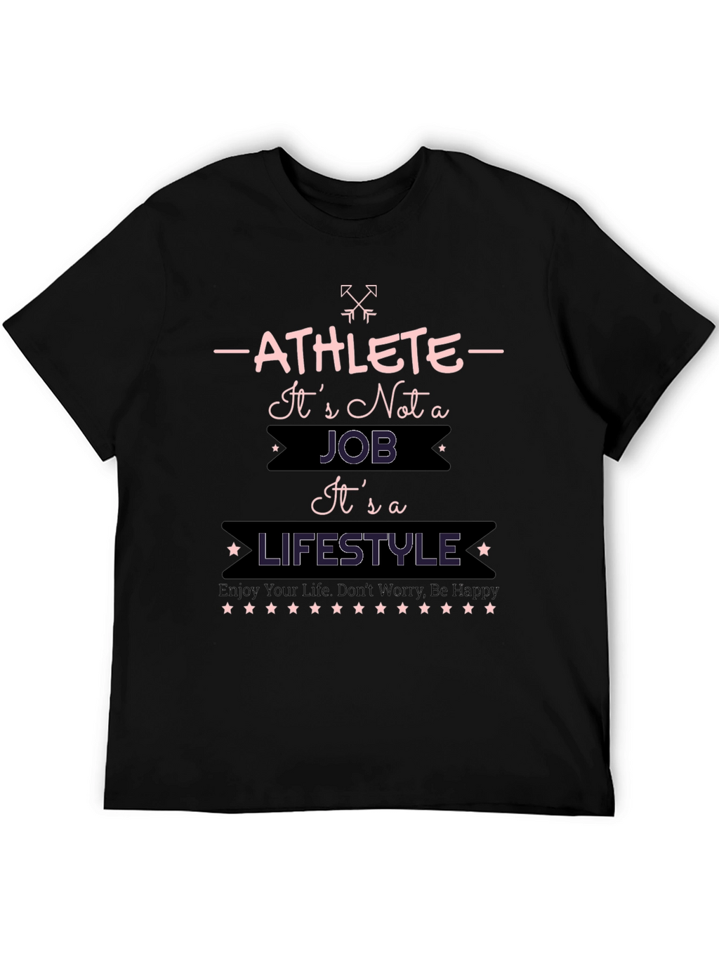 Athlete Lifestyle Graphic T-Shirt - Black