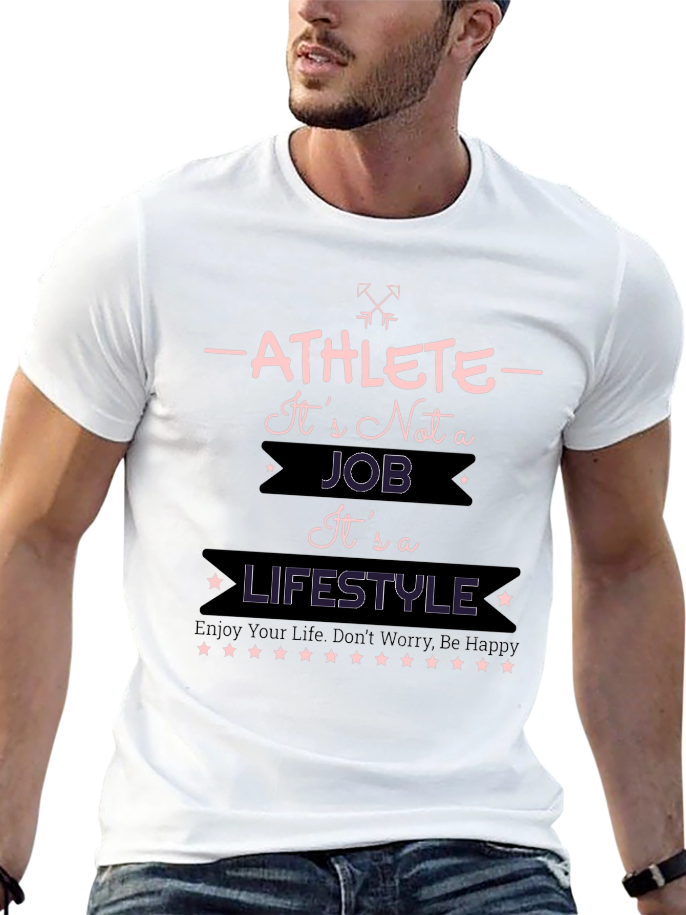 Athlete Lifestyle Graphic T-Shirt - Black