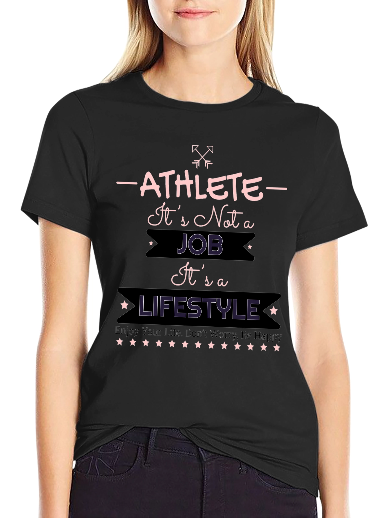 Athlete Lifestyle Graphic T-Shirt - Black