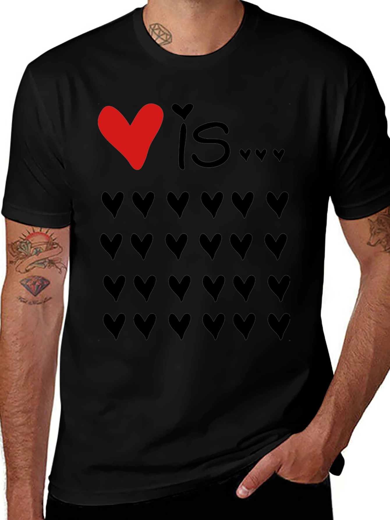 Love Is... Hearts Graphic Tee - Valentines Day