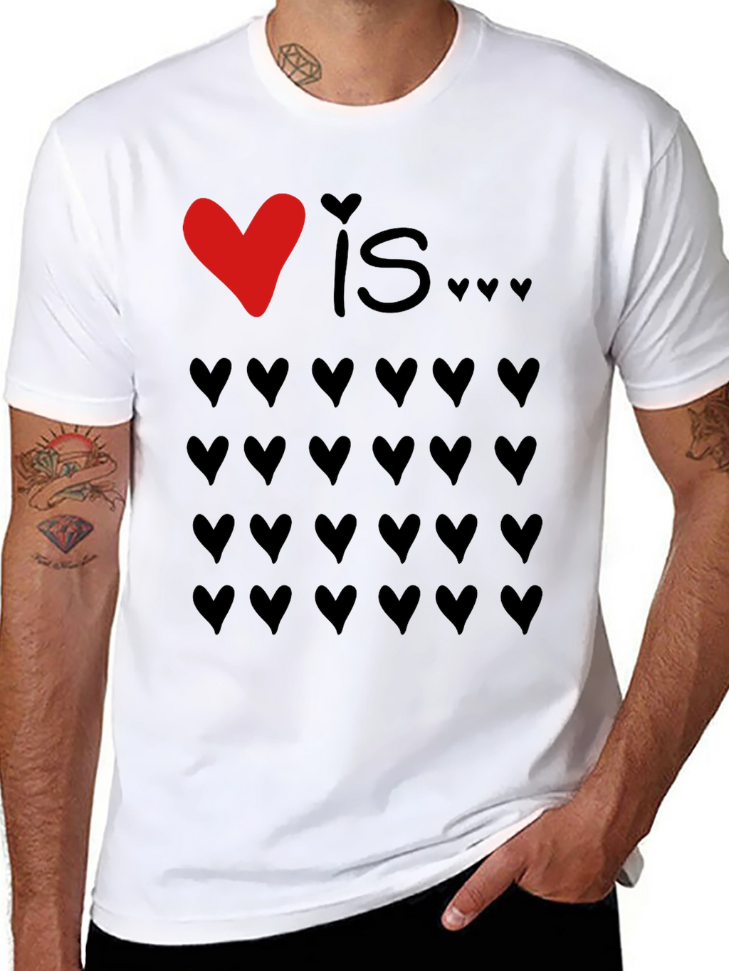 Love Is... Hearts Graphic Tee - Valentines Day
