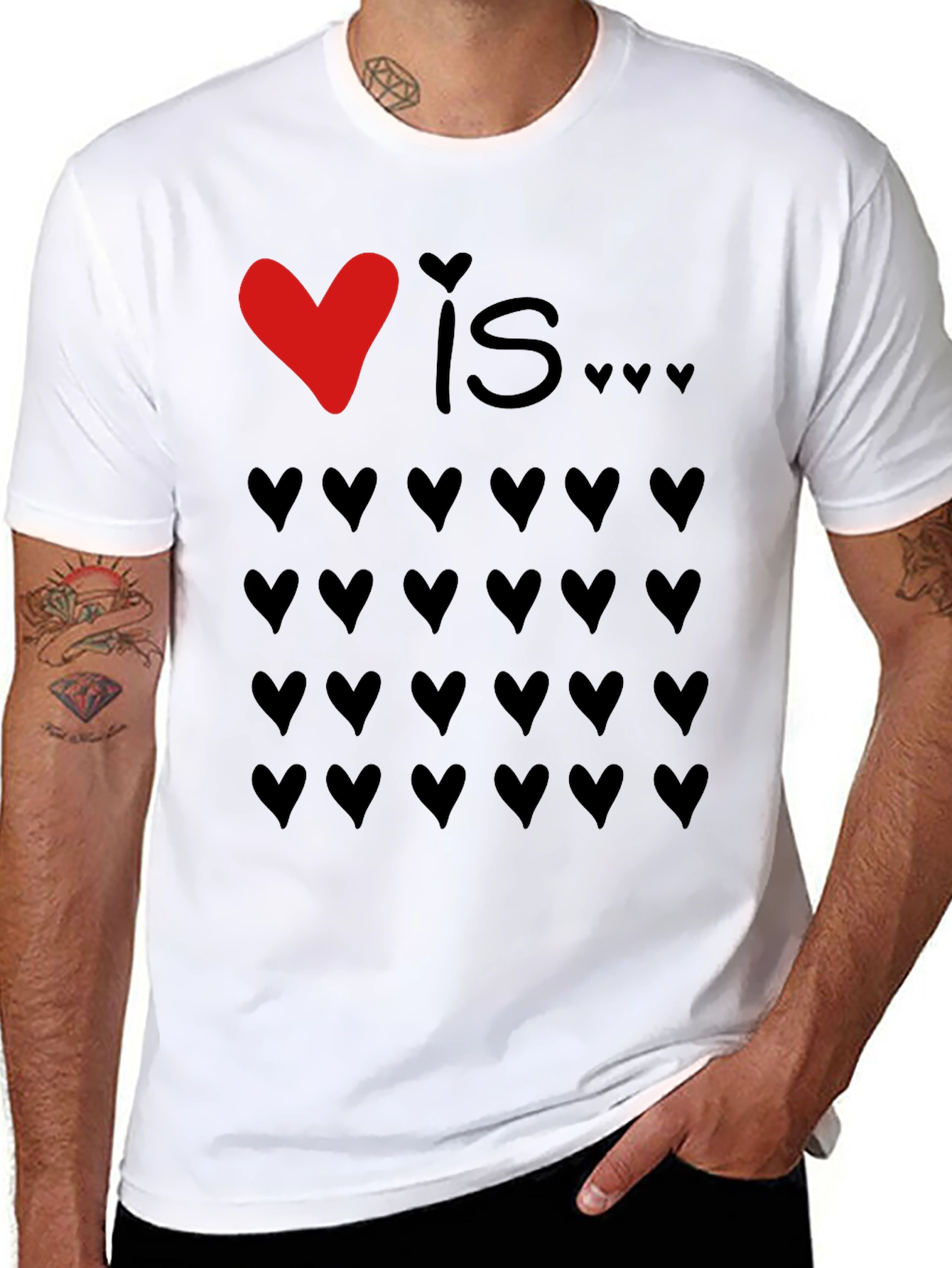 Love Is... Hearts Graphic Tee - Valentines Day