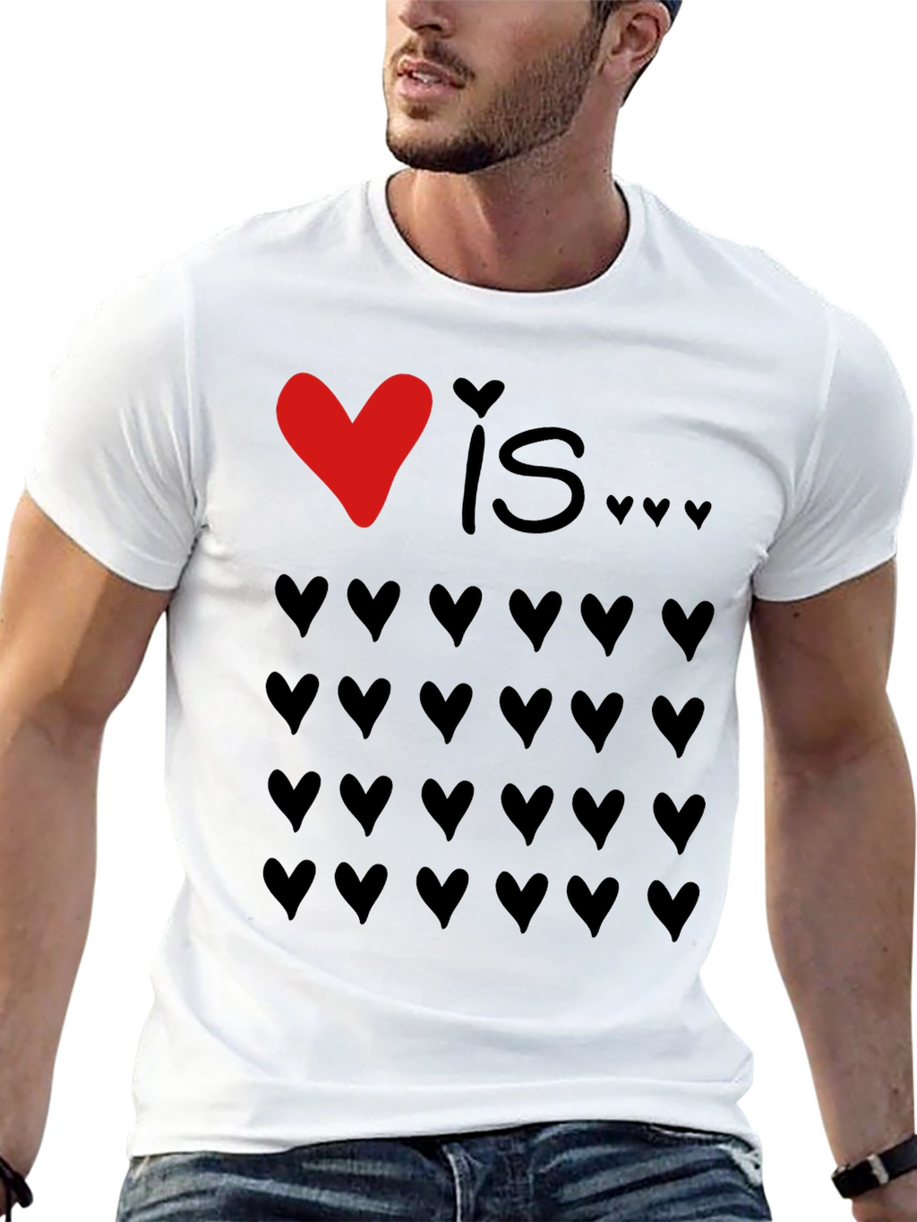 Love Is... Hearts Graphic Tee - Valentines Day