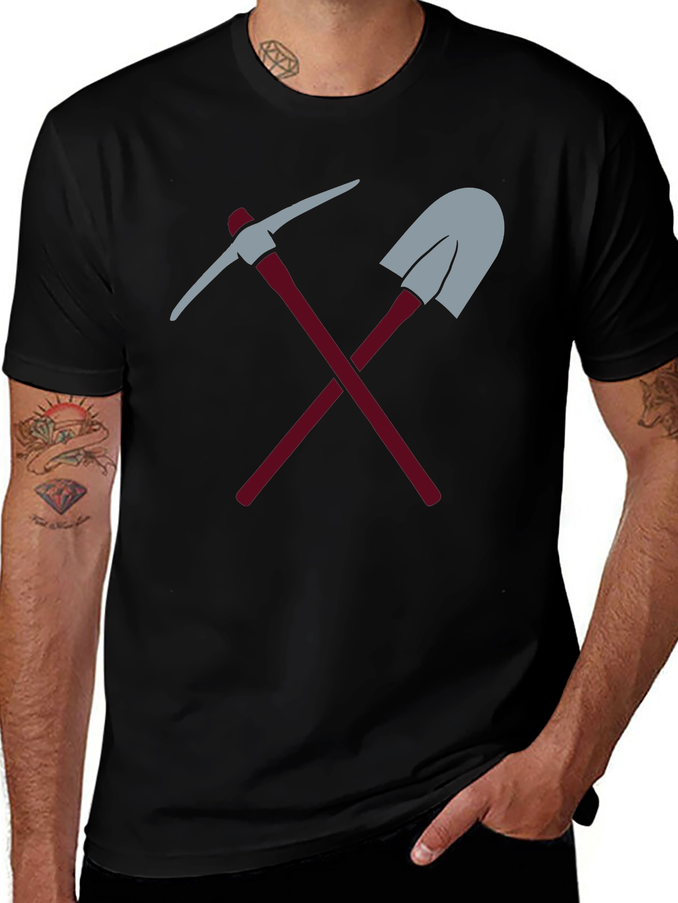 Miners Tools Graphic Tee - Black Casual Shirt