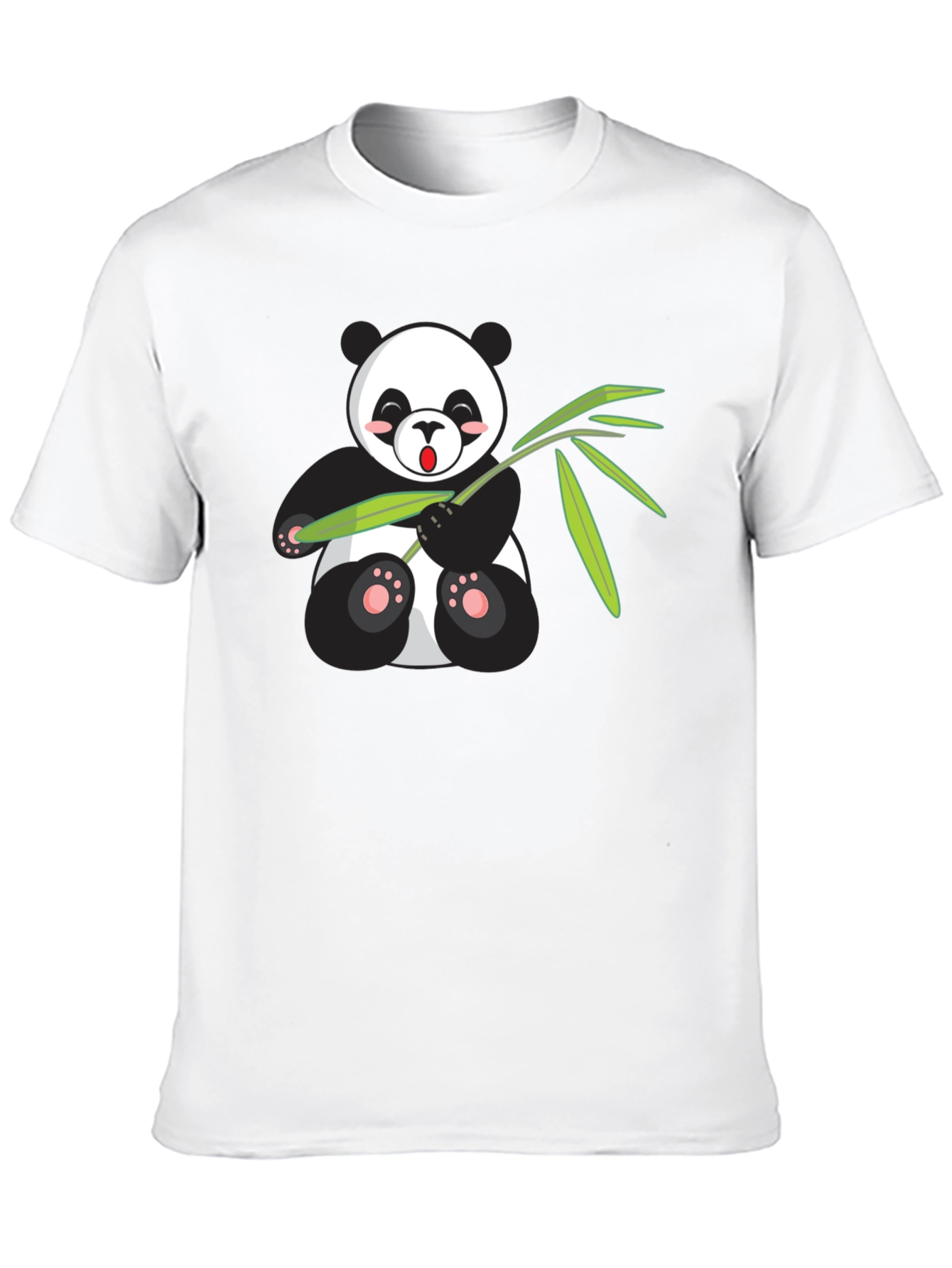 Cute Panda Bear Bamboo Graphic T-Shirt