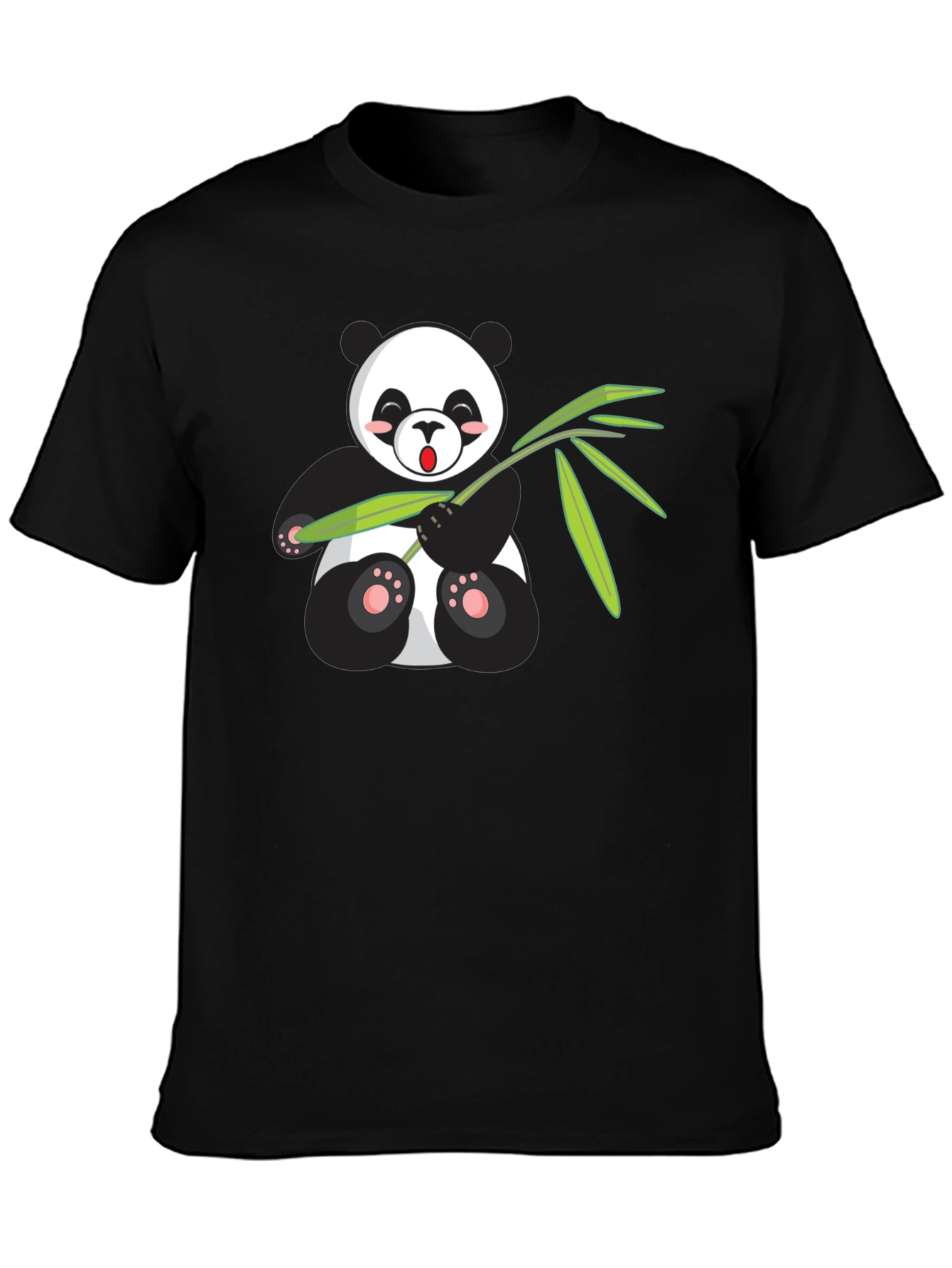 Cute Panda Bear Bamboo Graphic T-Shirt