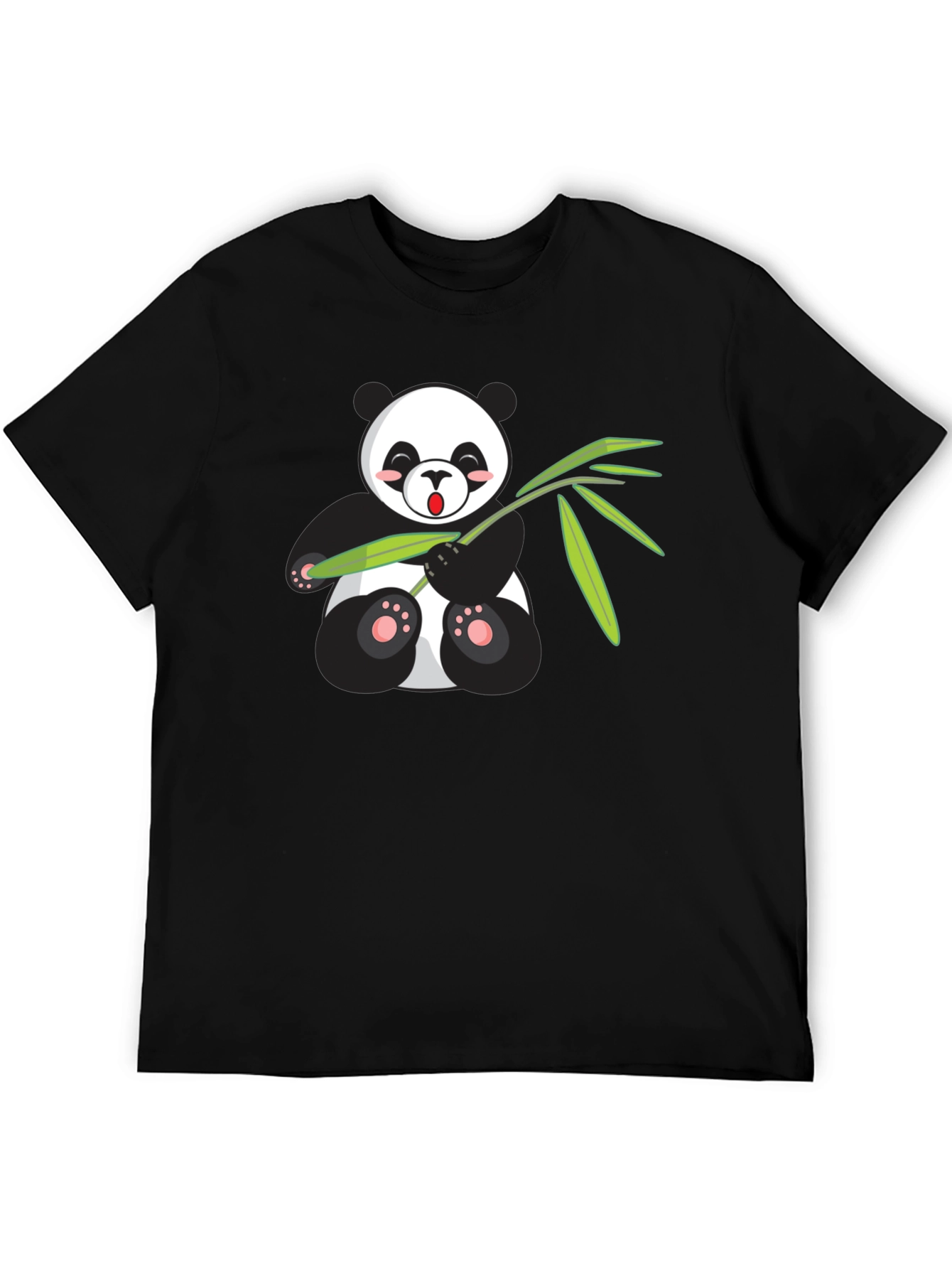 Cute Panda Bear Bamboo Graphic T-Shirt