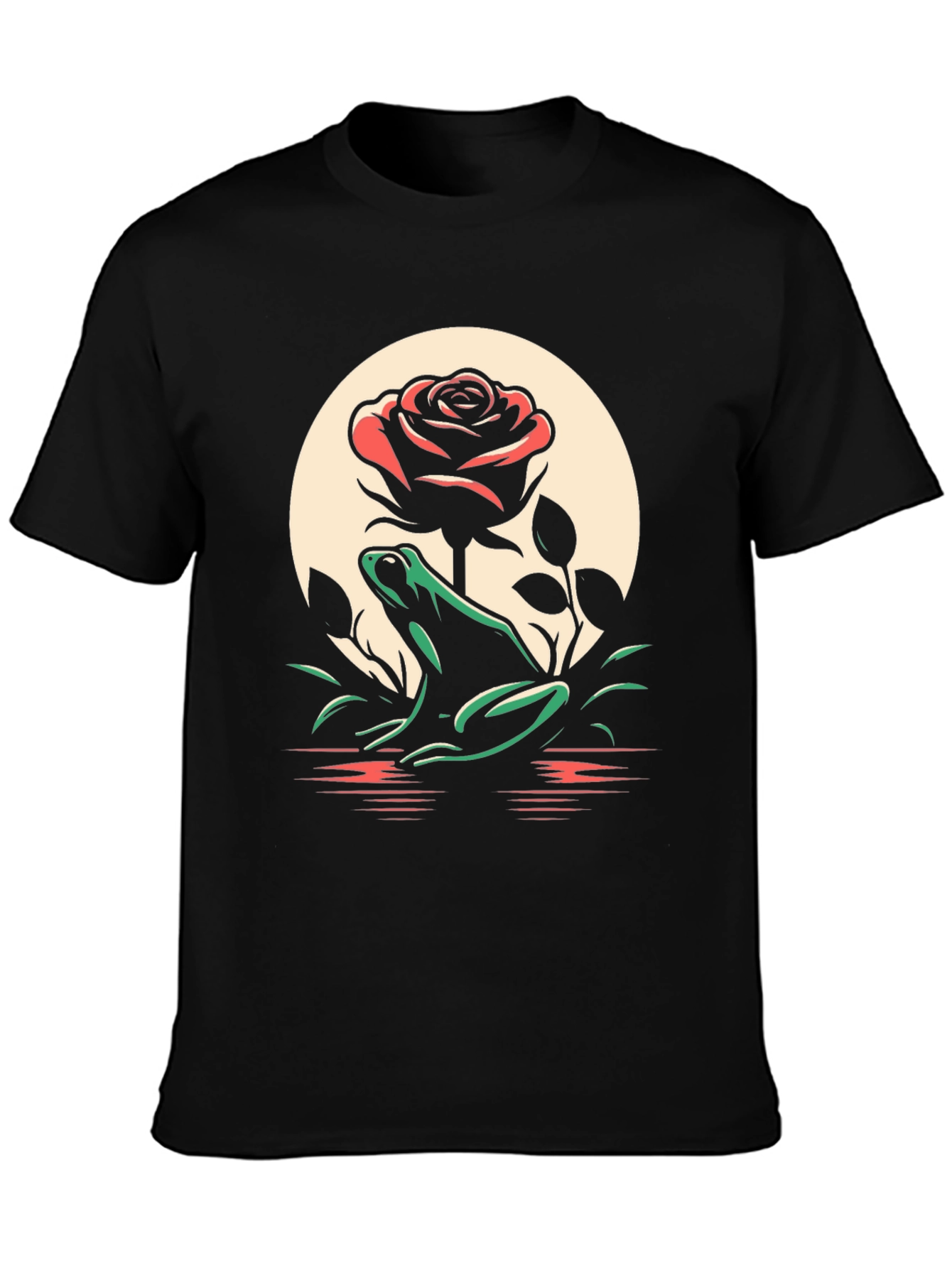 Frog and Rose Graphic Tee - Black