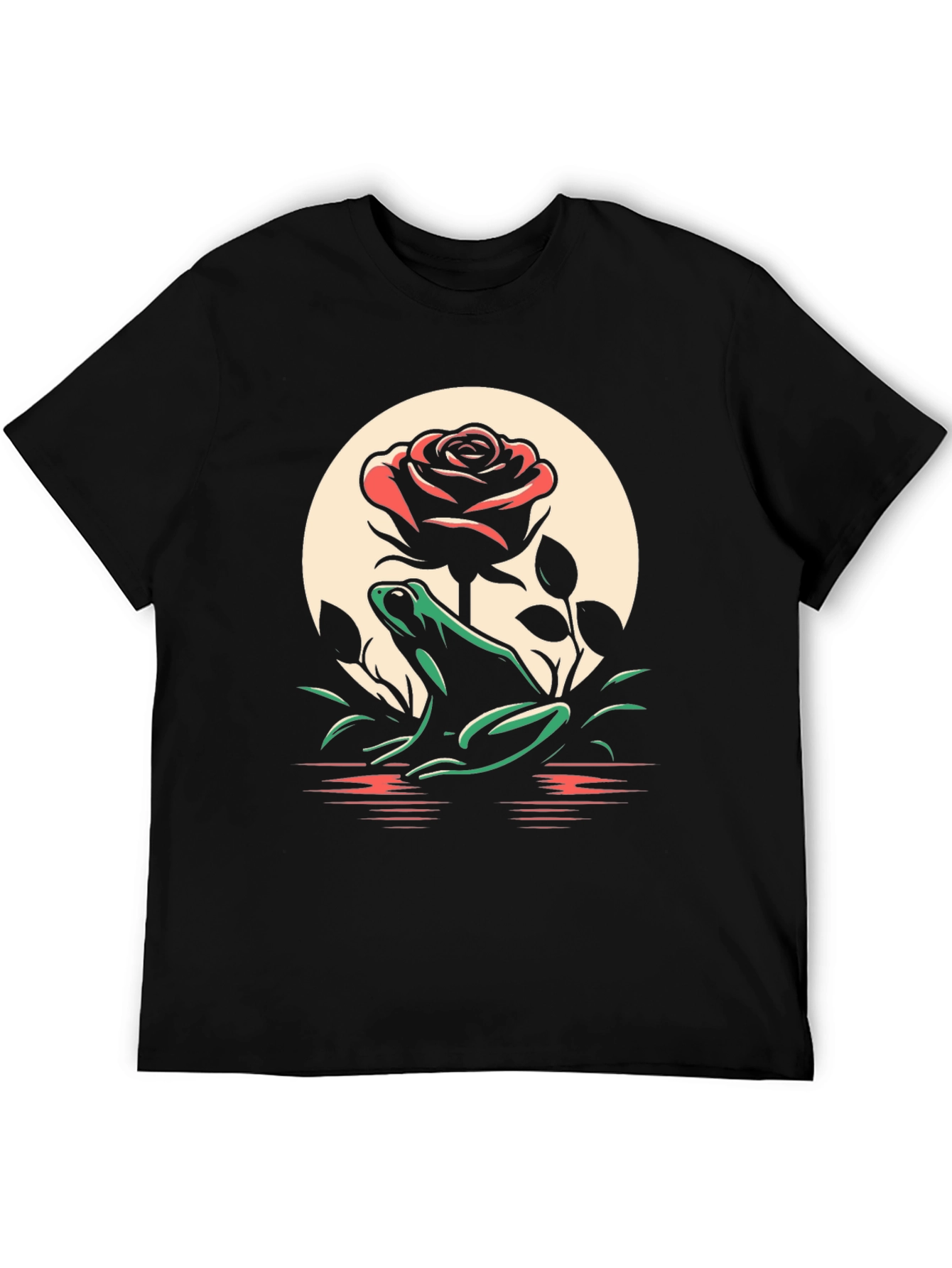 Frog and Rose Graphic Tee - Black