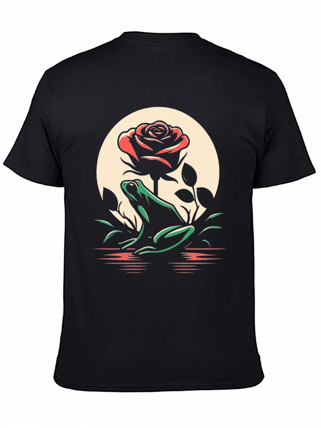 Frog and Rose Graphic Tee - Black