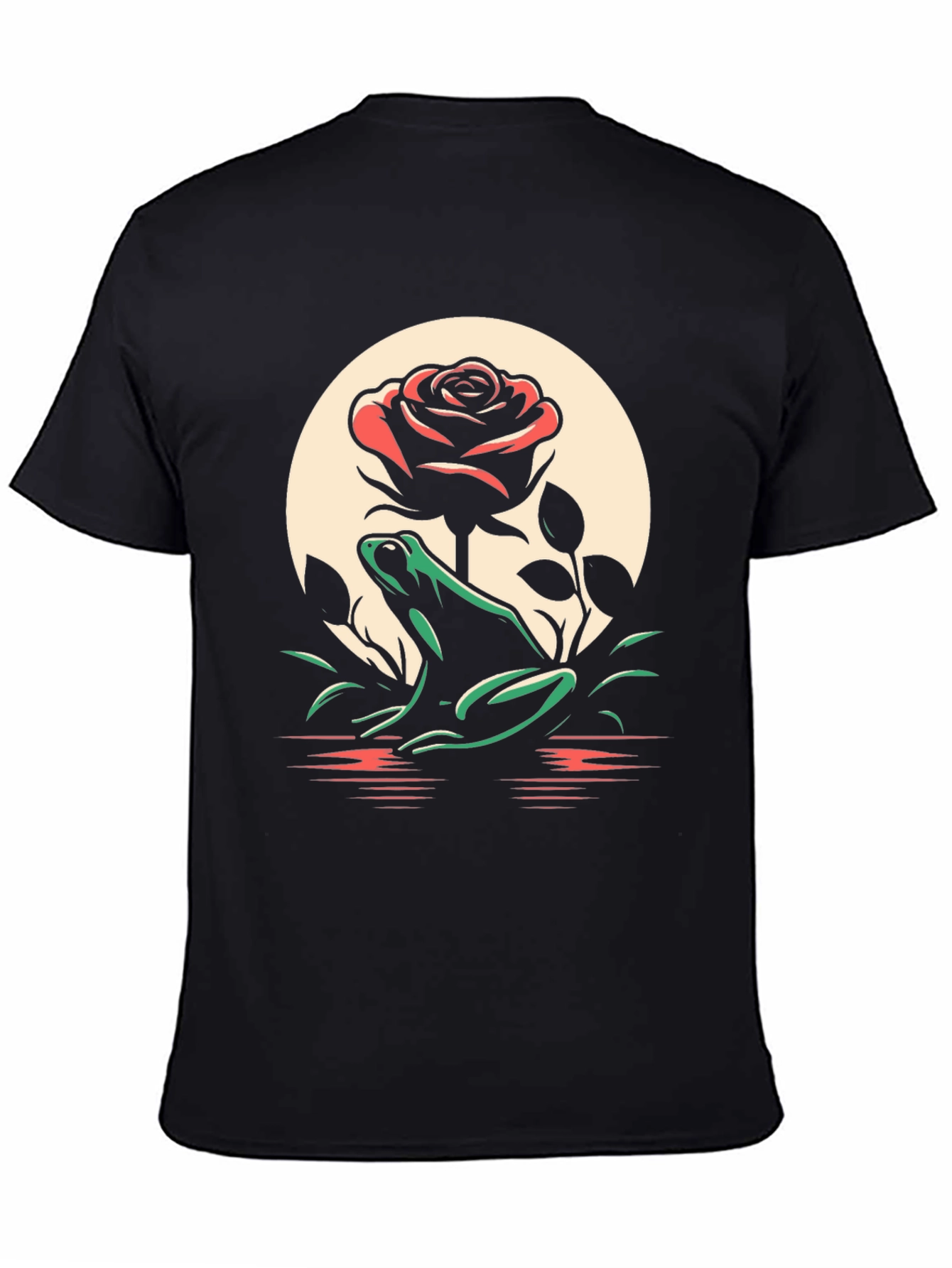Frog and Rose Graphic Tee - Black