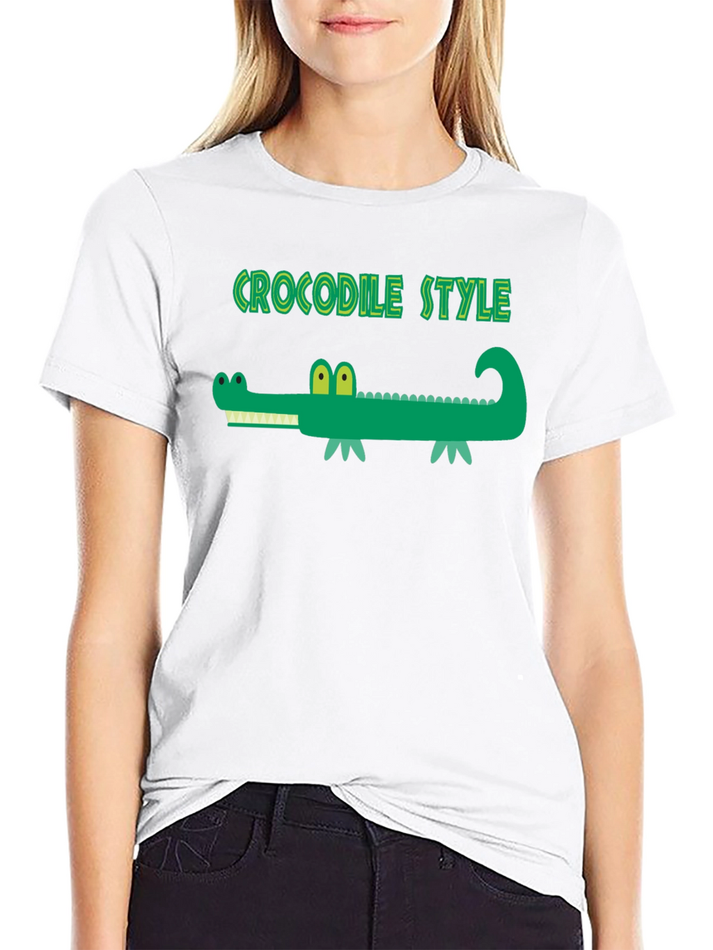 Crocodile Style Black T-Shirt