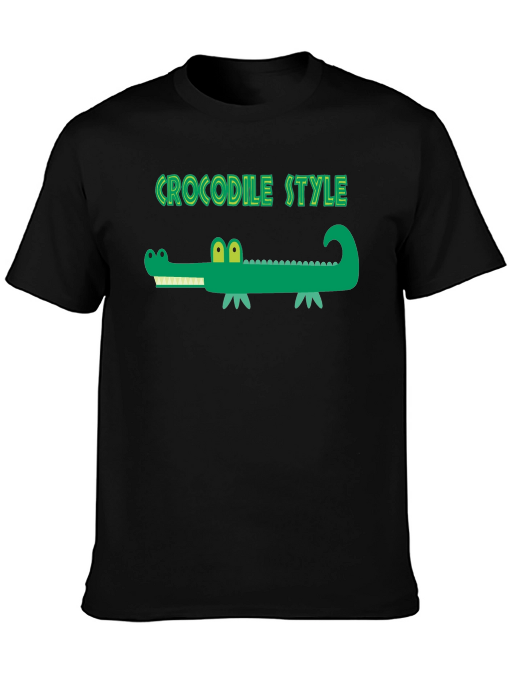 Crocodile Style Black T-Shirt