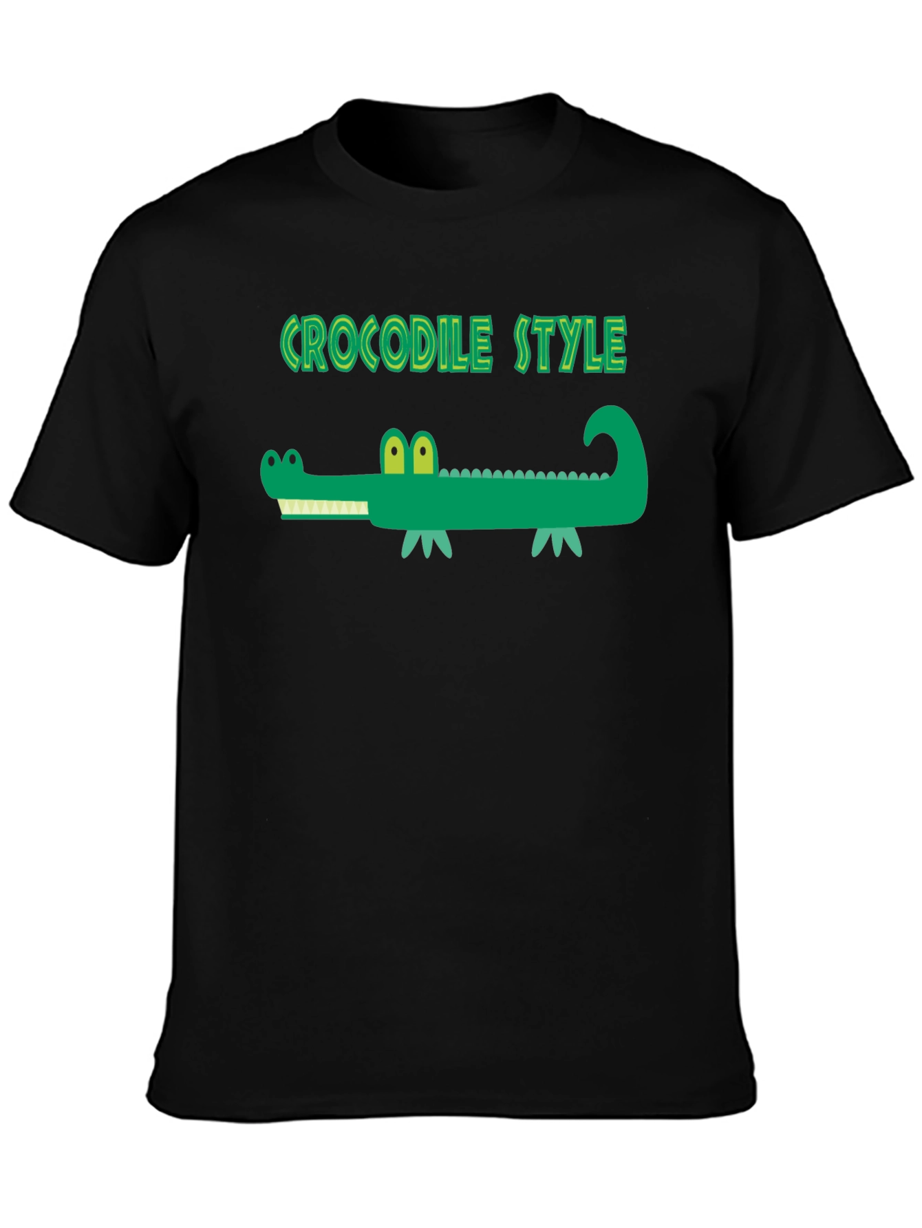 Crocodile Style Black T-Shirt