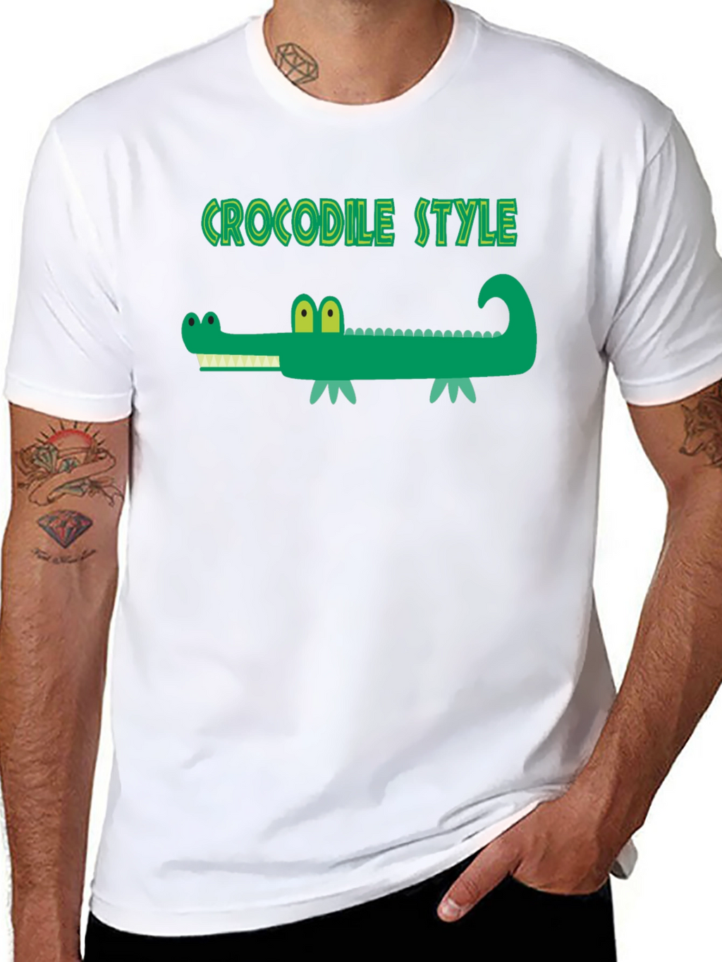 Crocodile Style Black T-Shirt