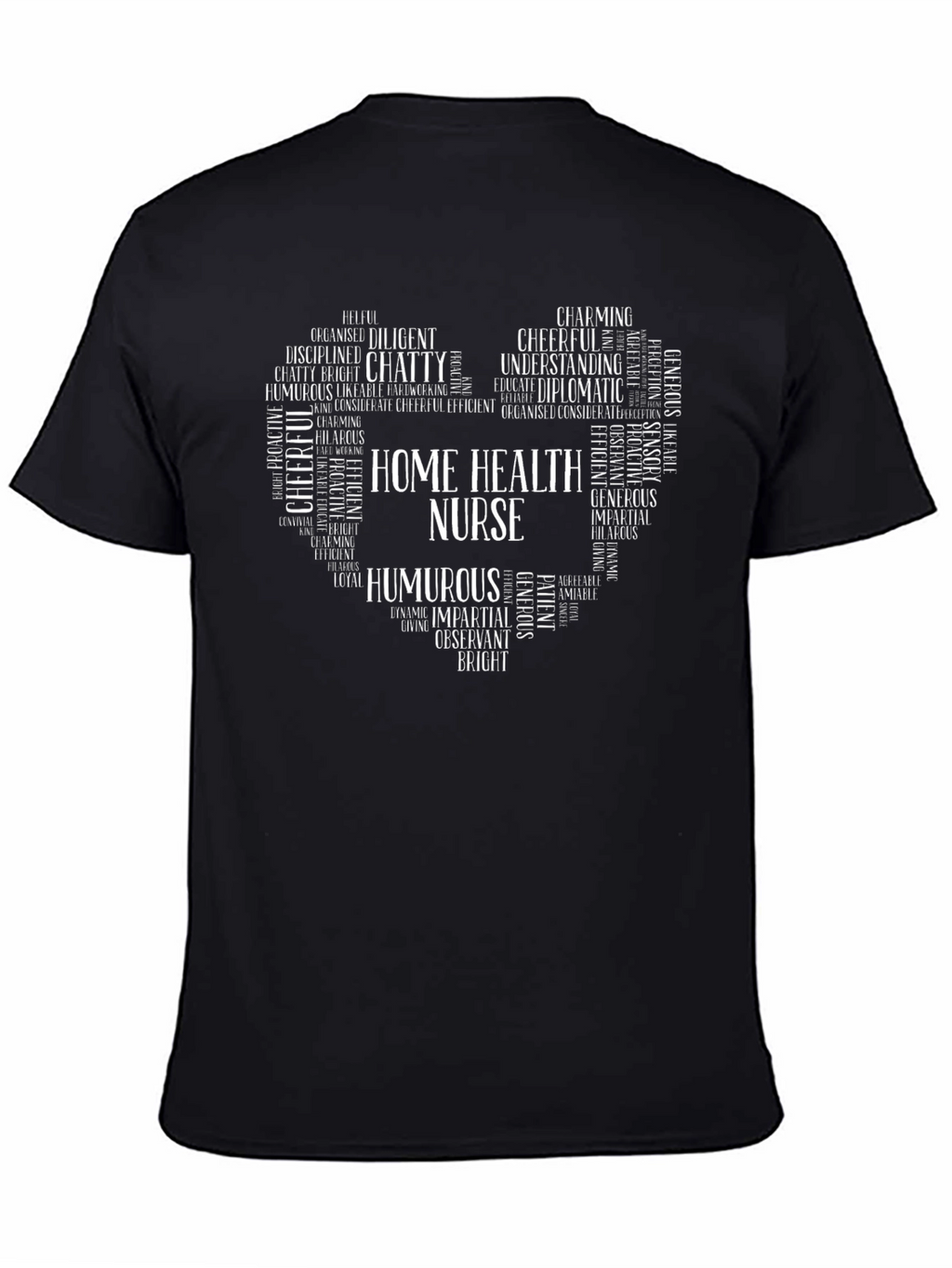 Home Health Nurse Word Art Heart T-Shirt
