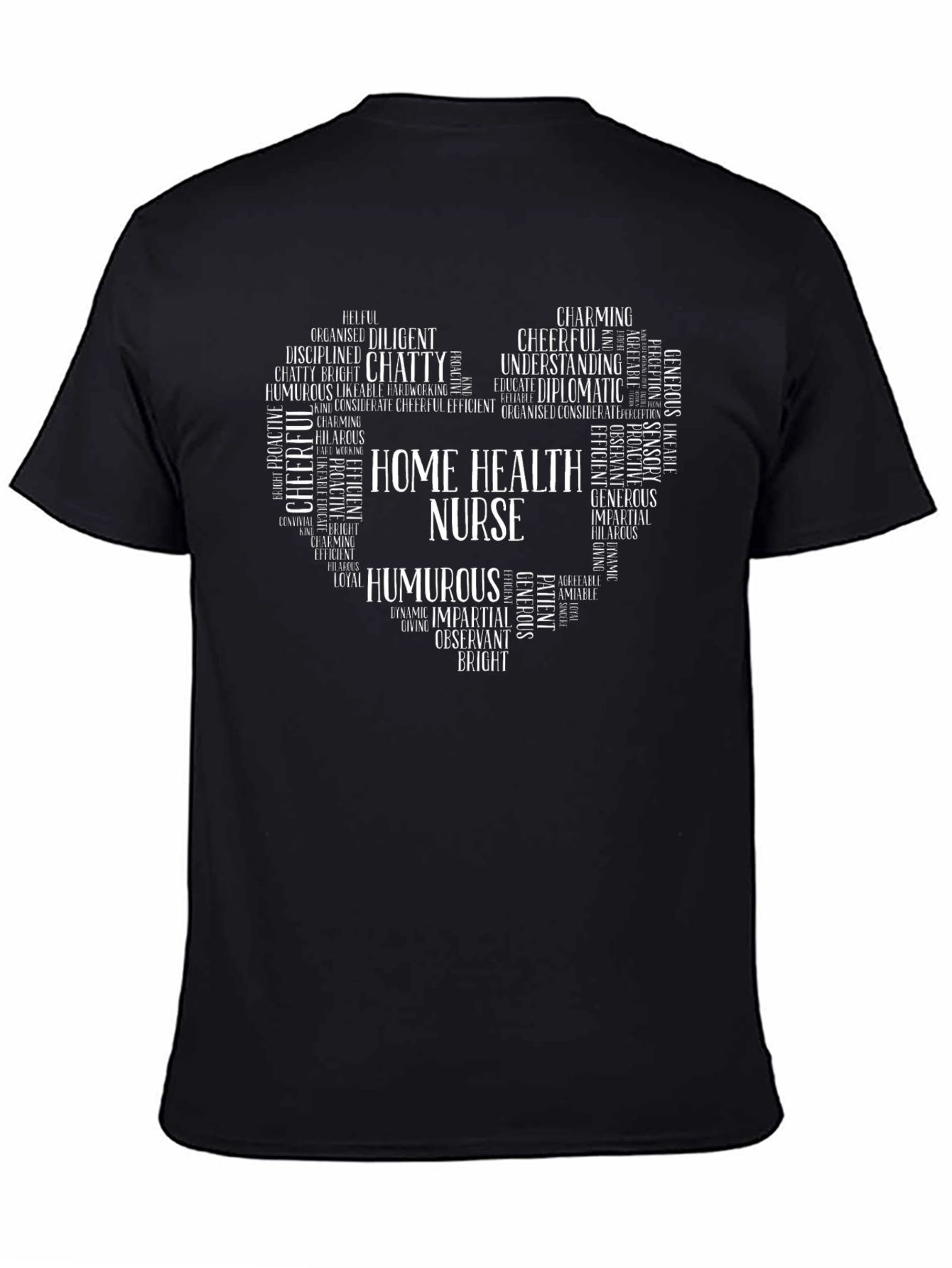 Home Health Nurse Word Art Heart T-Shirt