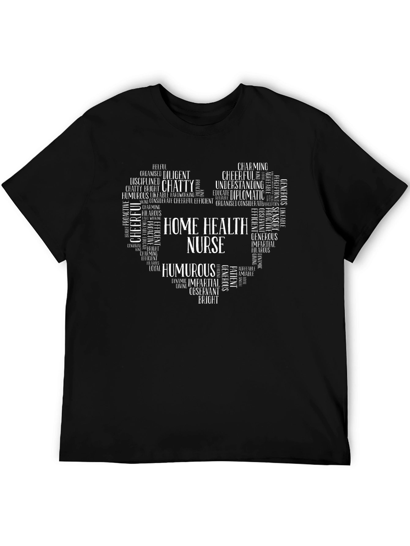 Home Health Nurse Word Art Heart T-Shirt