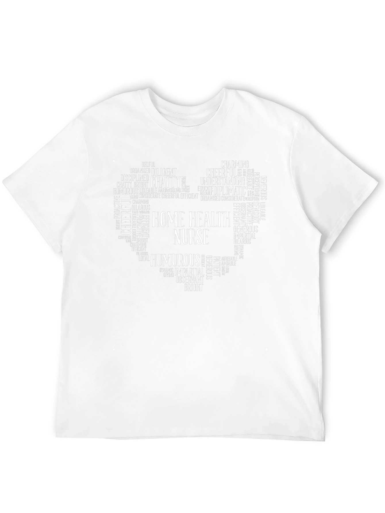 Home Health Nurse Word Art Heart T-Shirt
