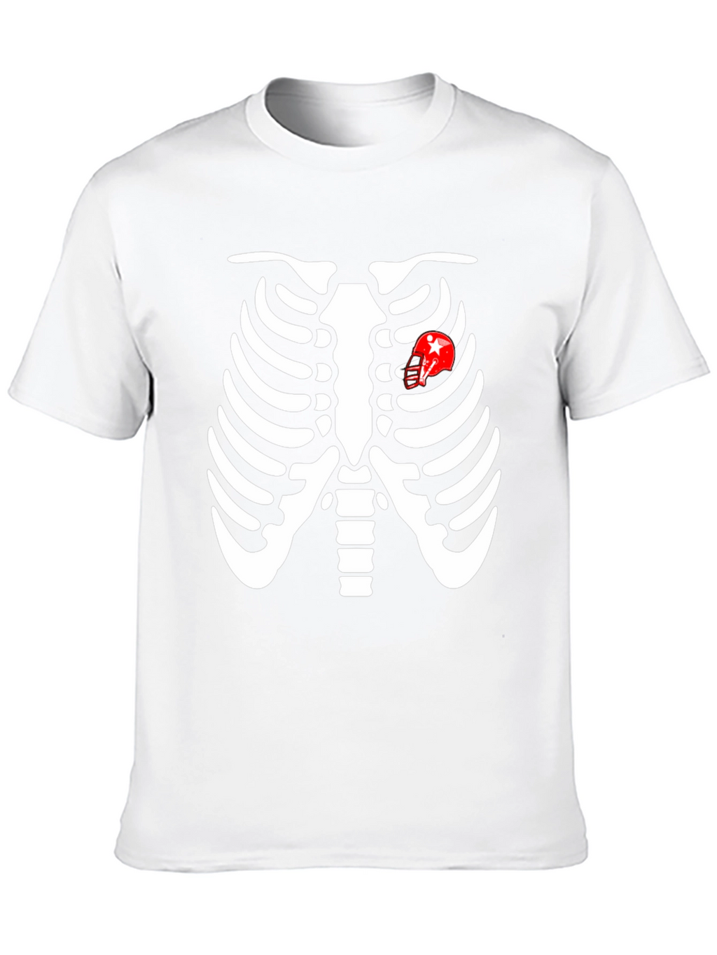 Skeleton Rib Cage Football Heart T-Shirt