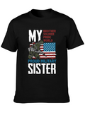 Proud Military Sister Graphic T-Shirt