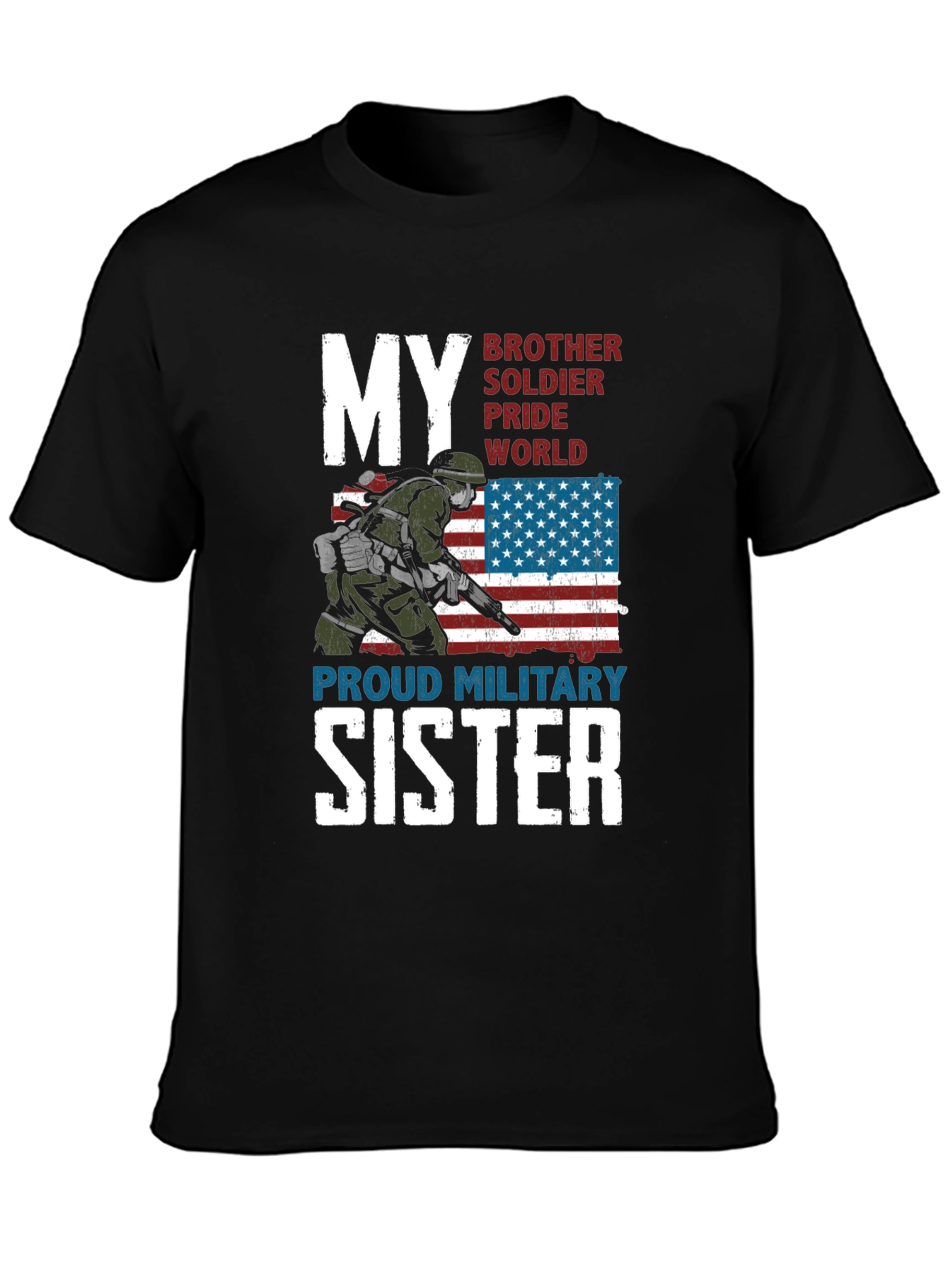 Proud Military Sister Graphic T-Shirt