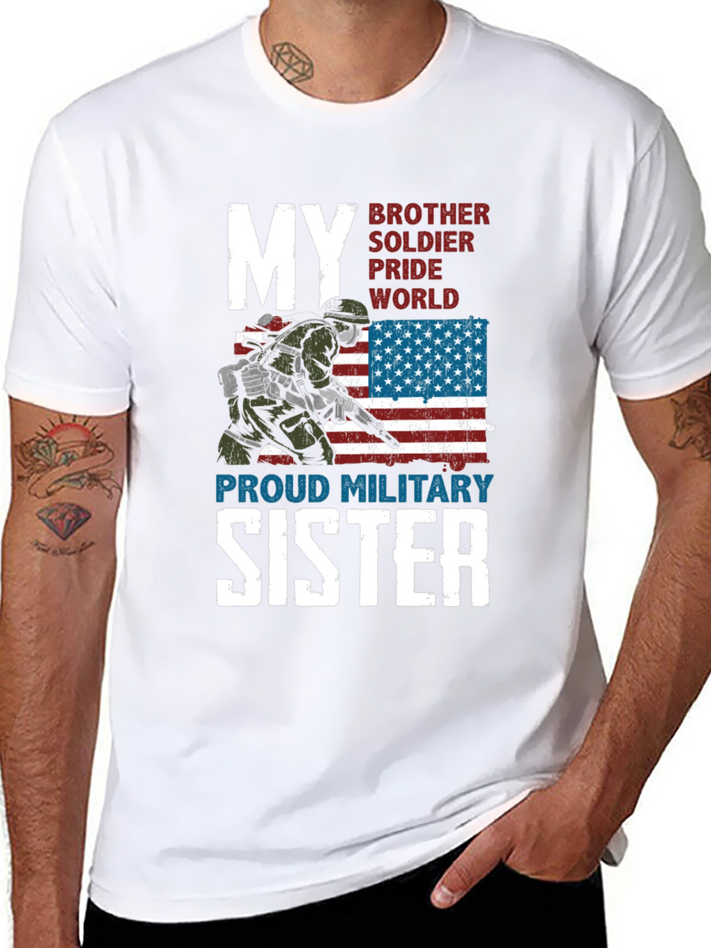 Proud Military Sister Graphic T-Shirt