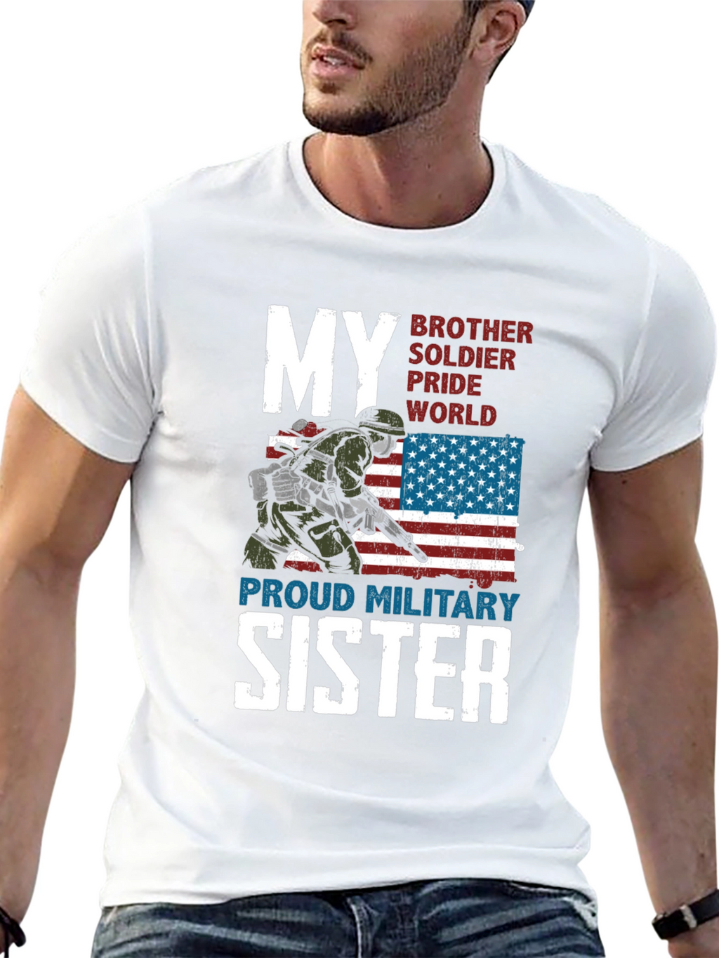 Proud Military Sister Graphic T-Shirt