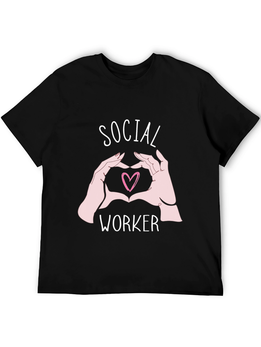 Social Worker Heart Hands Graphic Tee