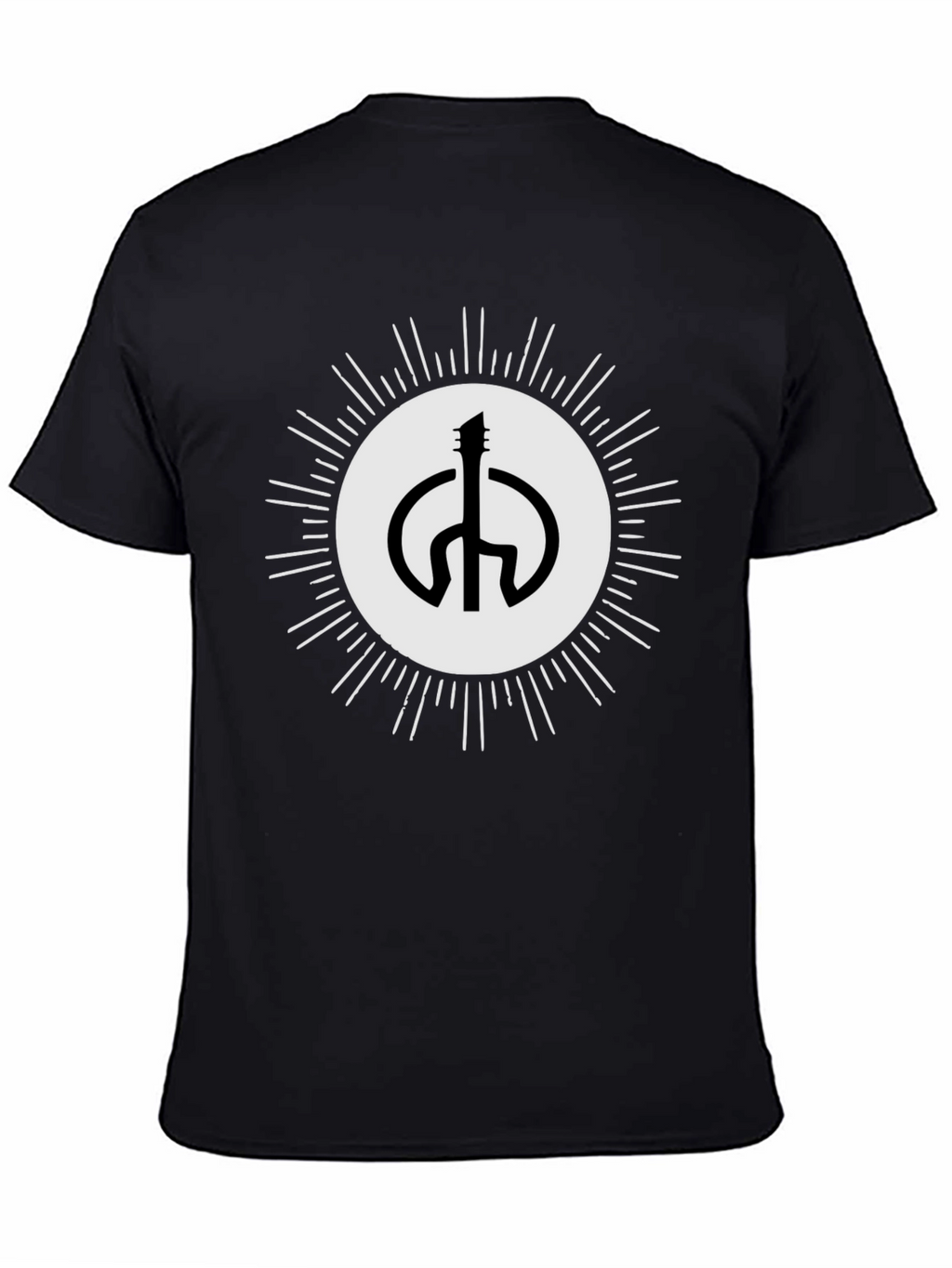 Guitar Peace Sign Black T-Shirt