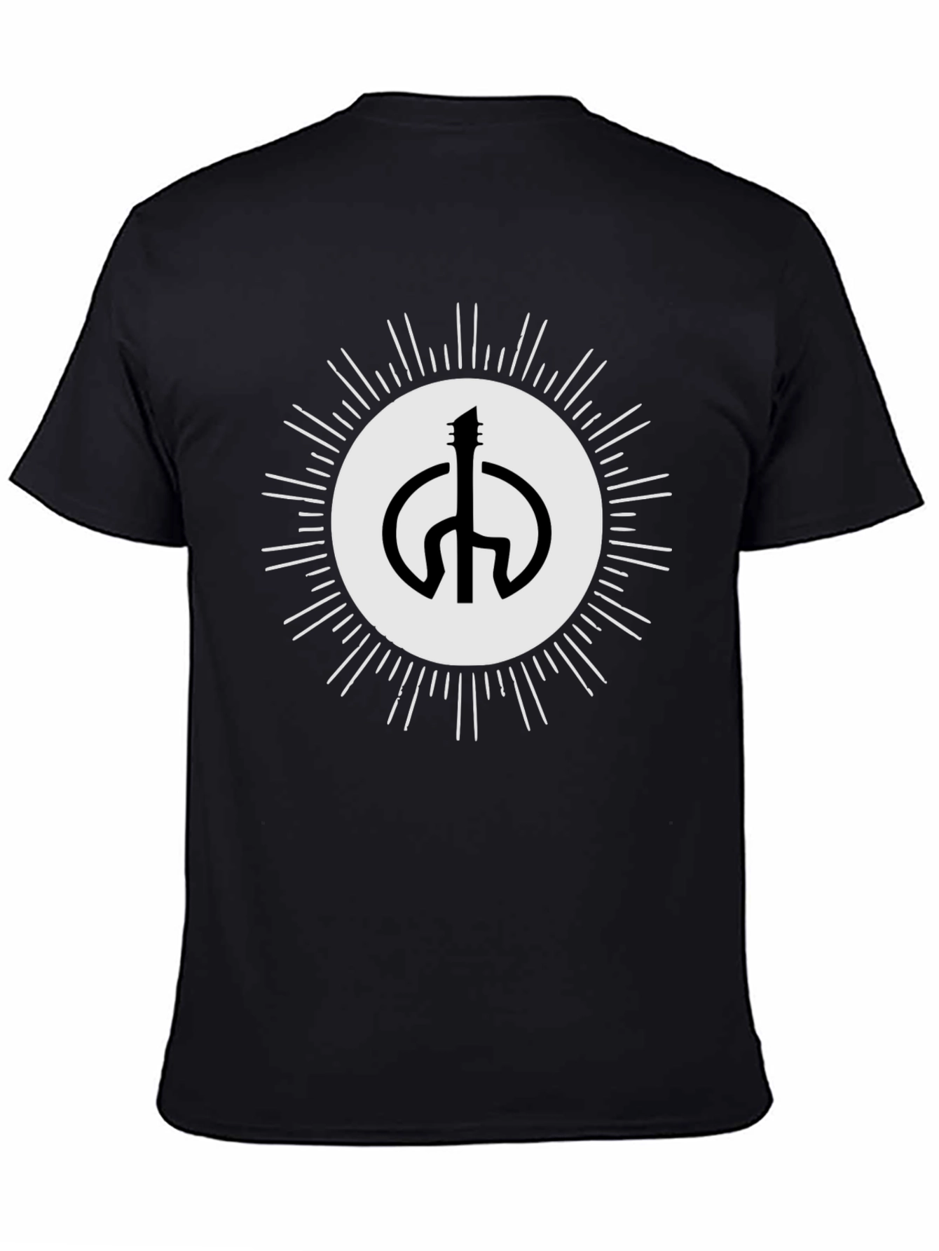 Guitar Peace Sign Black T-Shirt
