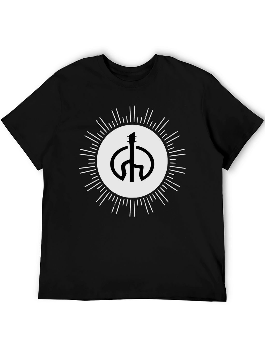 Guitar Peace Sign Black T-Shirt