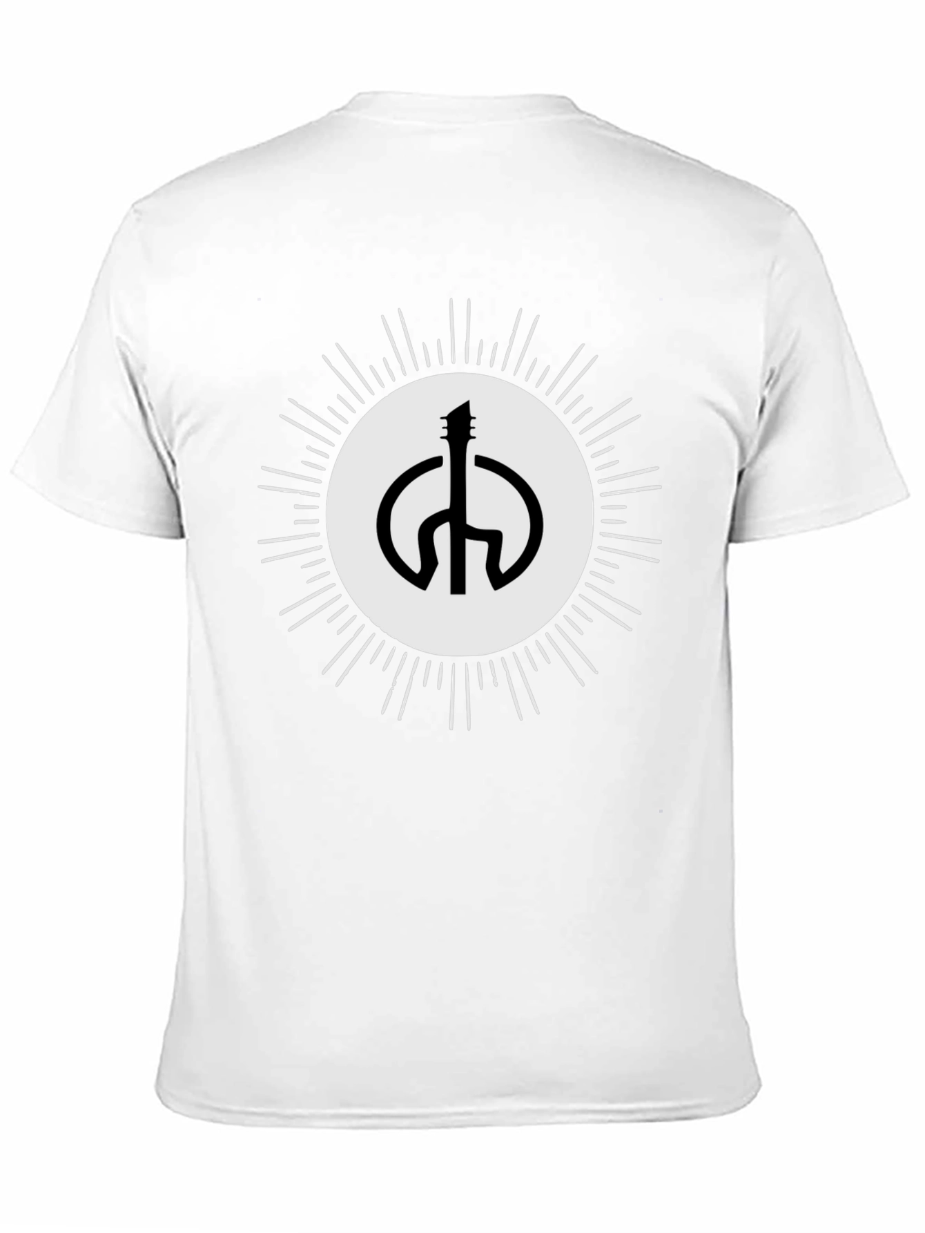 Guitar Peace Sign Black T-Shirt