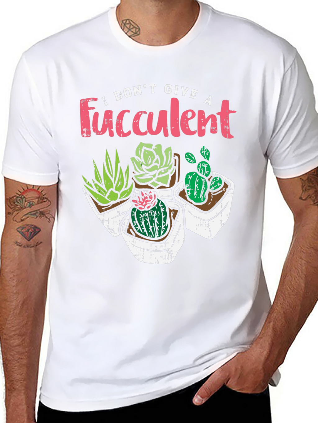 I Dont Give A Fucculent Black T-Shirt