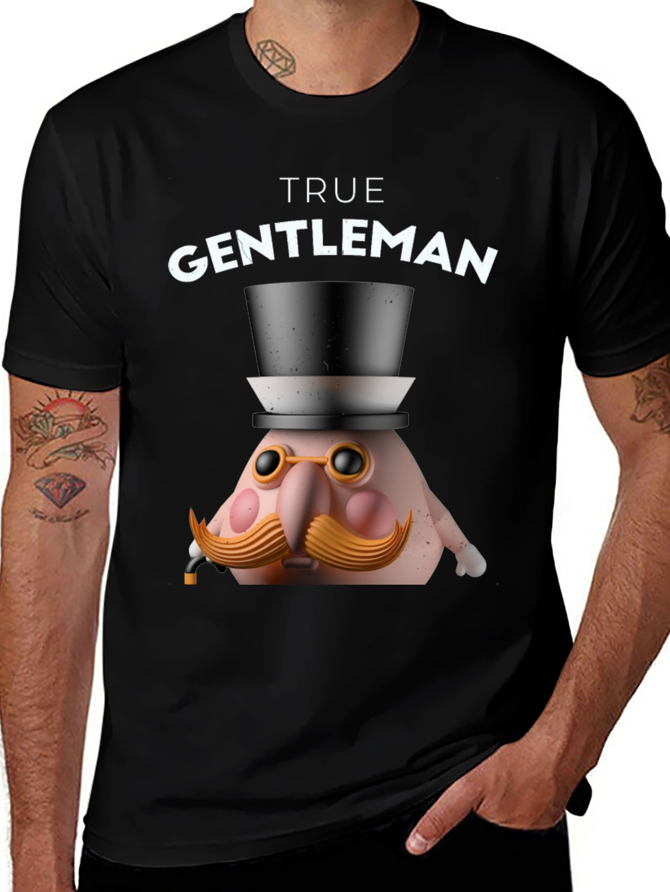 True Gentleman Graphic T-Shirt - Funny Character Tee