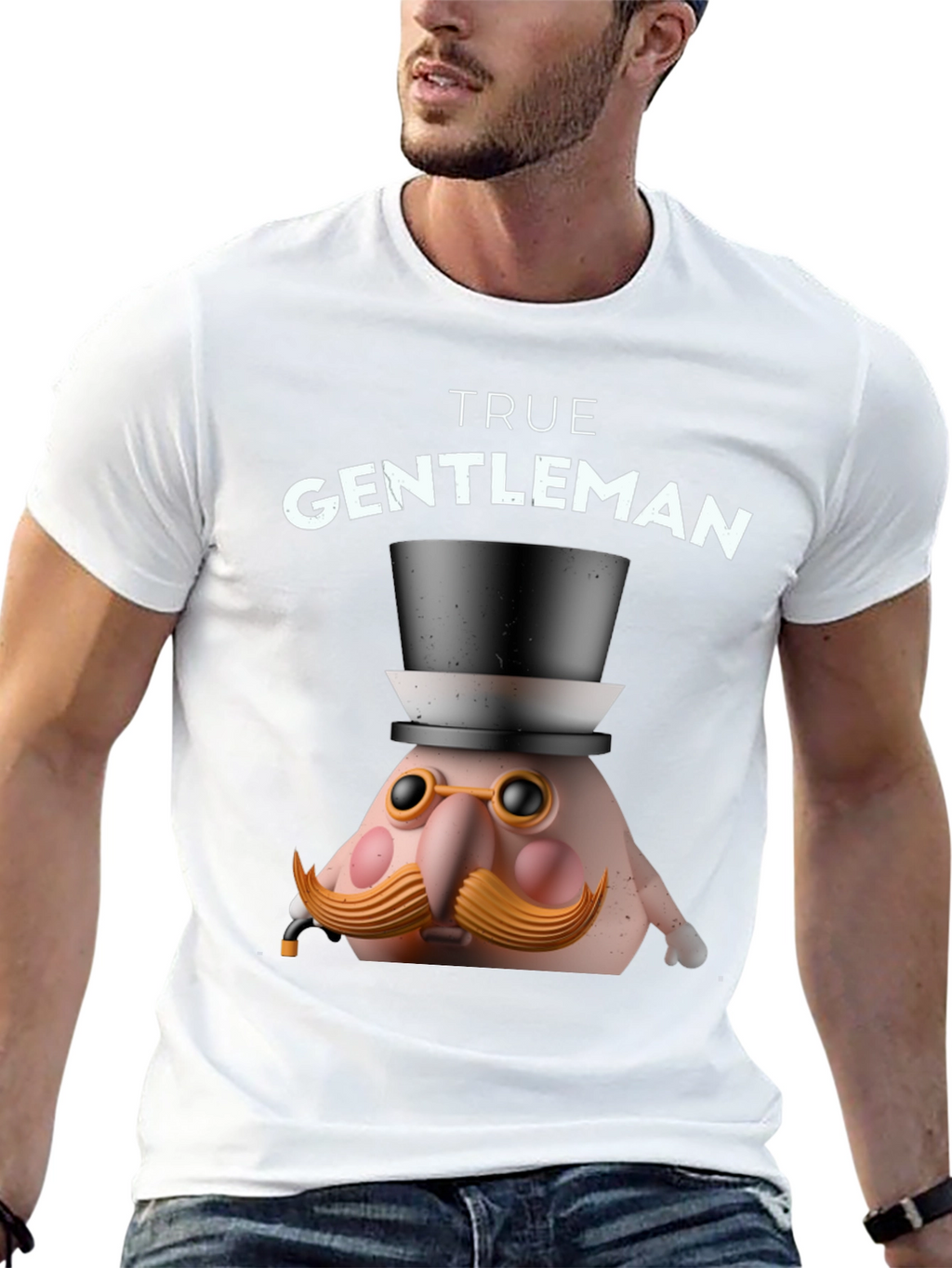 True Gentleman Graphic T-Shirt - Funny Character Tee
