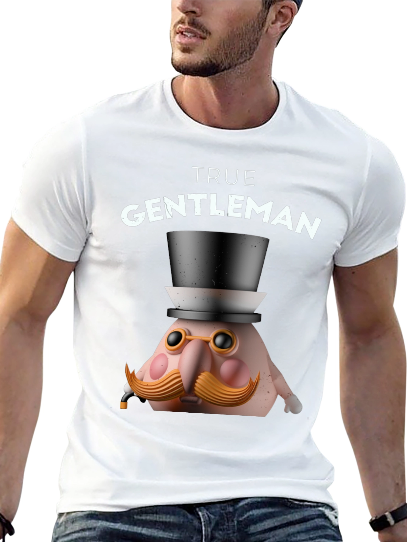 True Gentleman Graphic T-Shirt - Funny Character Tee