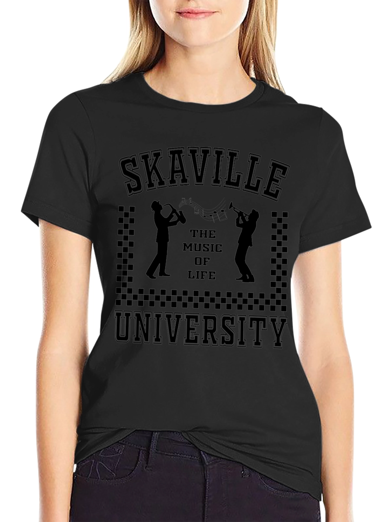Skaville University Black Graphic Tee