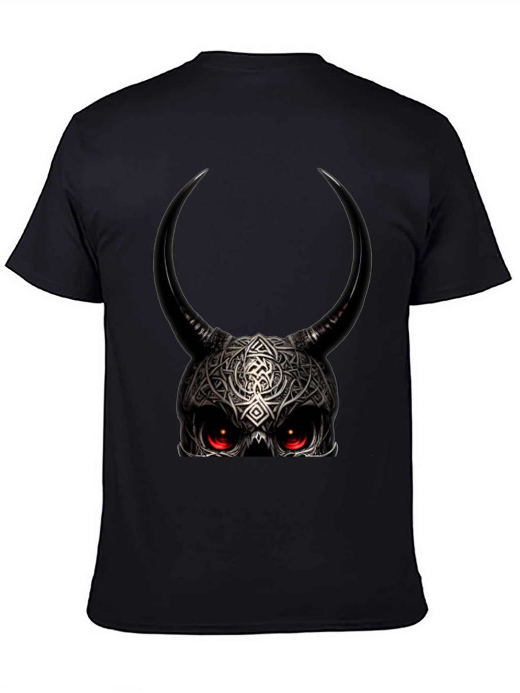 Horned Skull Graphic Black T-Shirt