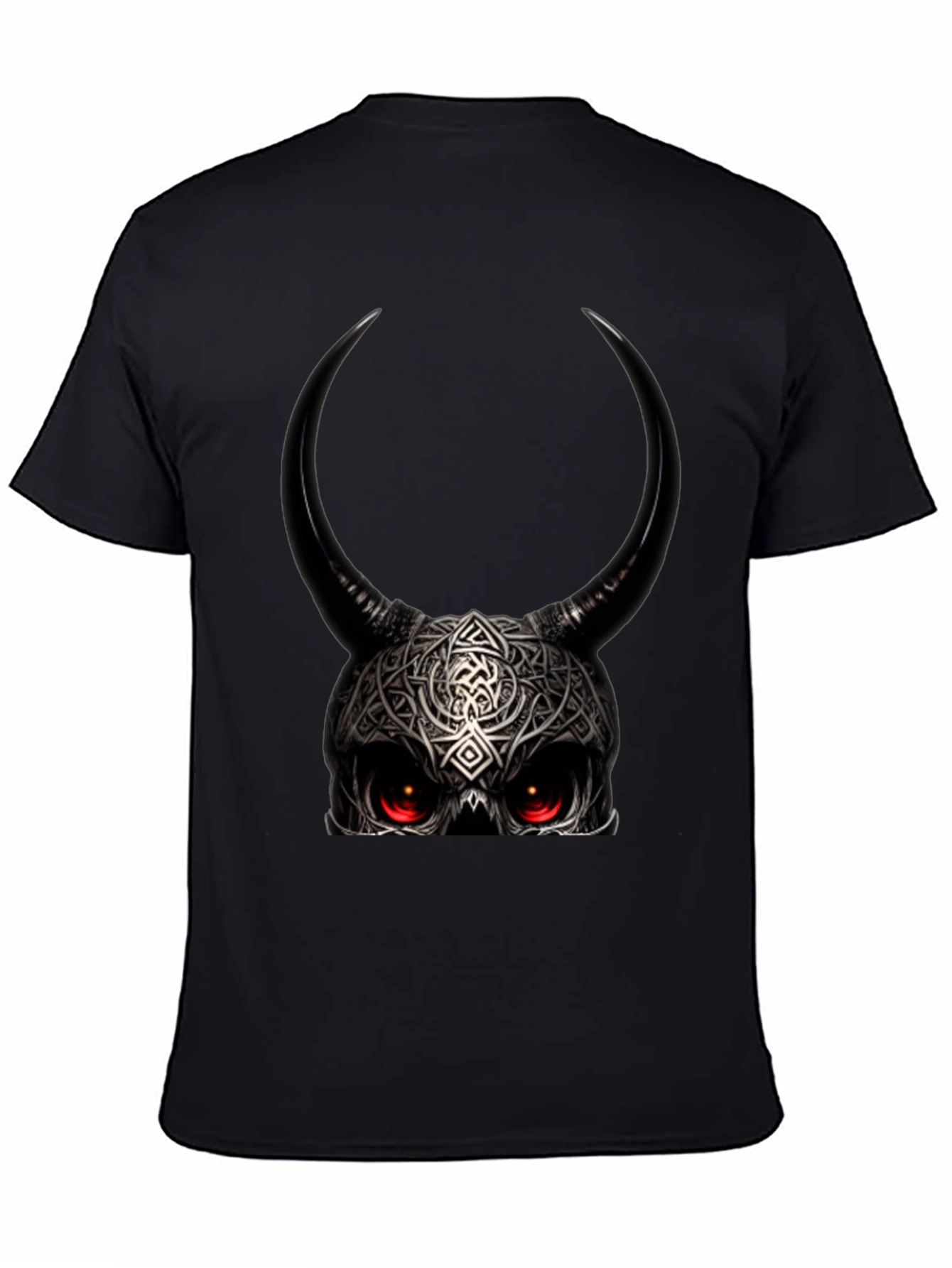 Horned Skull Graphic Black T-Shirt