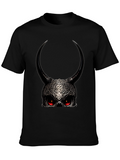 Horned Skull Graphic Black T-Shirt