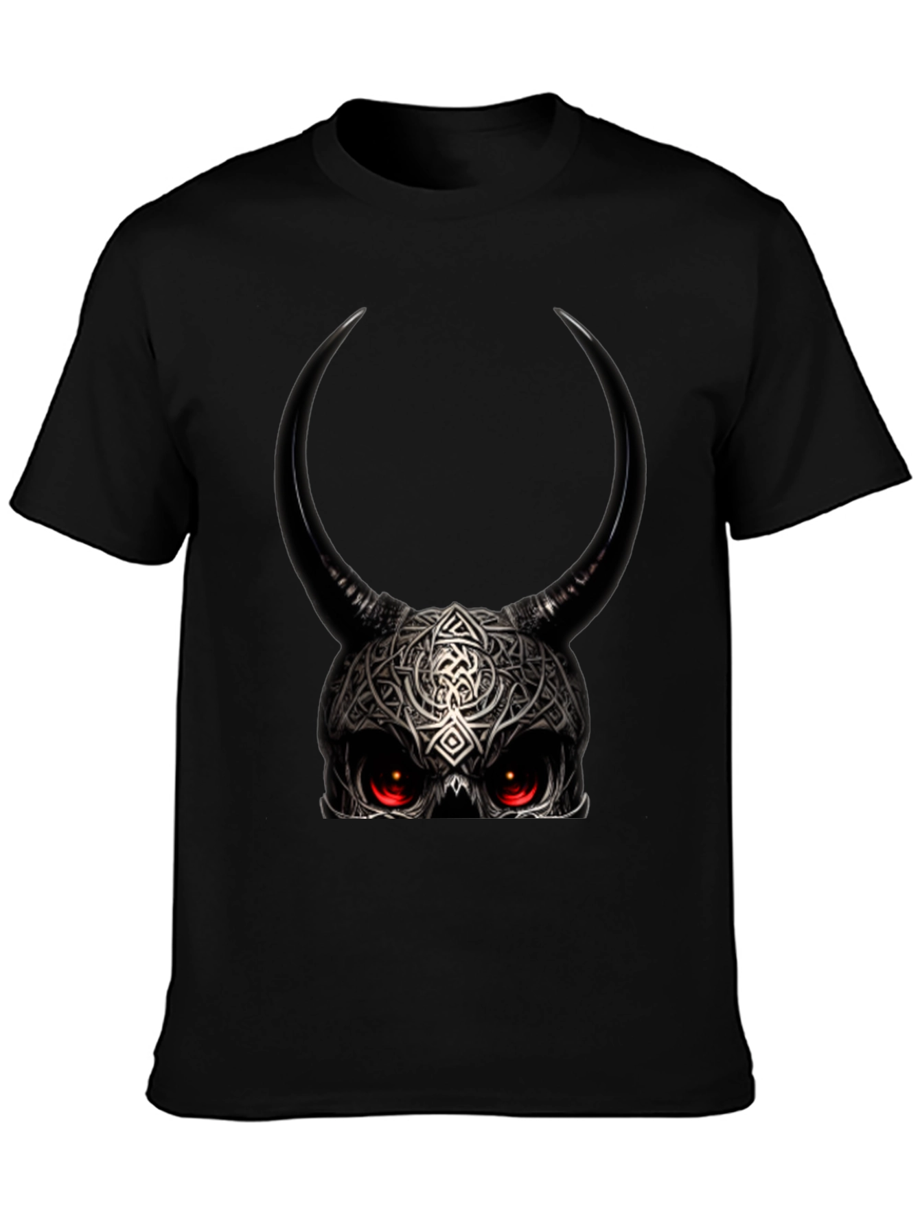 Horned Skull Graphic Black T-Shirt
