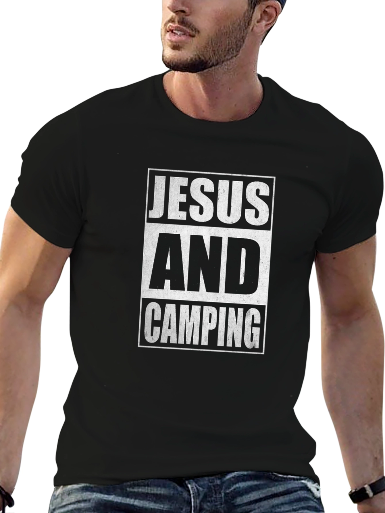 Jesus And Camping Graphic Tee | Christian Outdoor T-Shirt